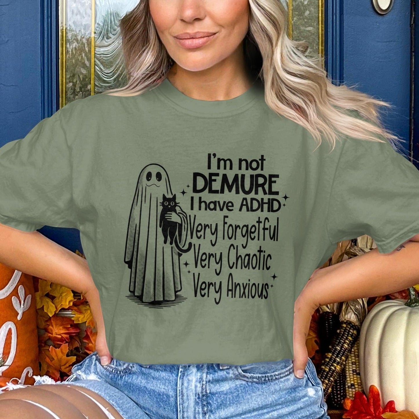 I'm Not Demure I Have ADHD Funny Casual Shirt product type