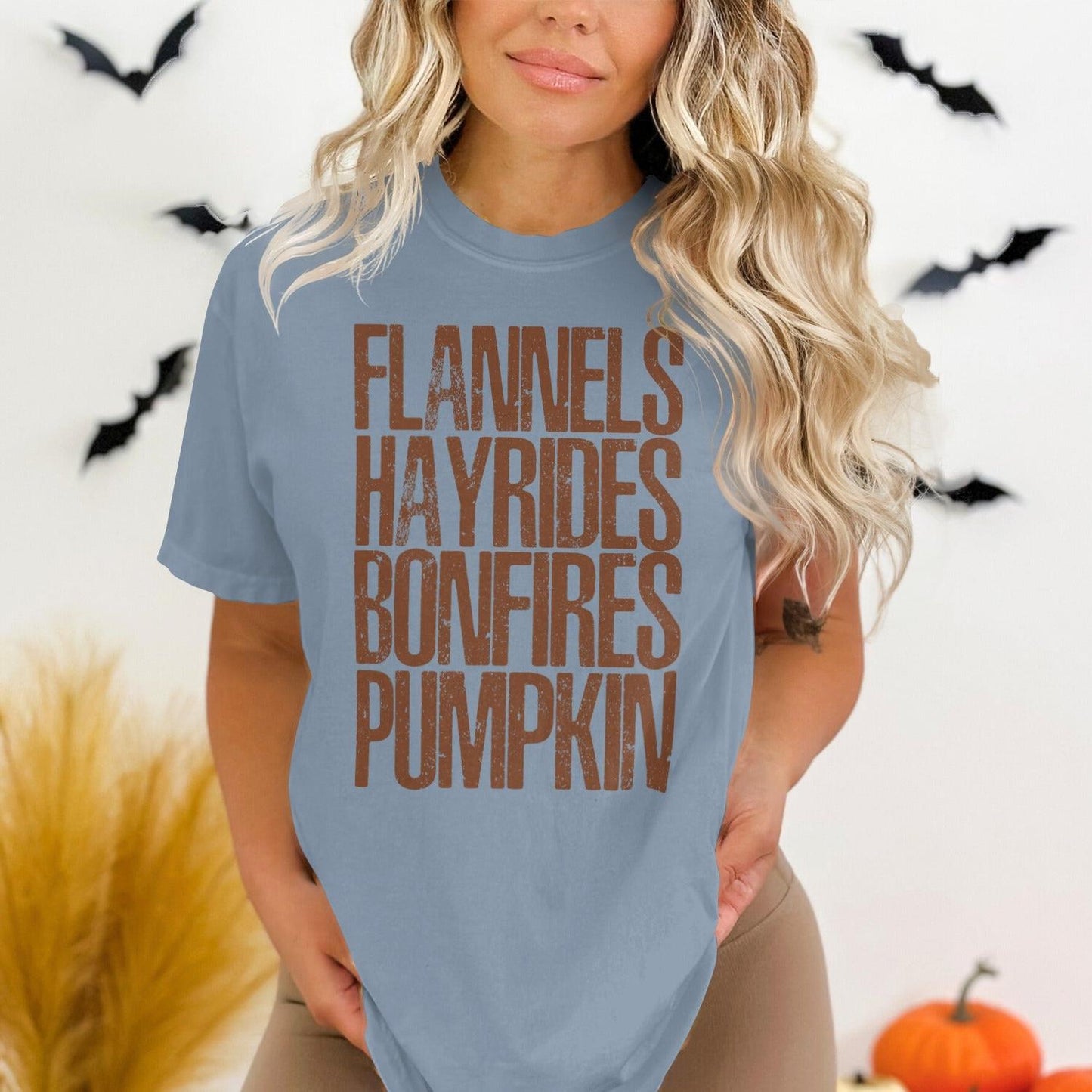 Flannels Hayrides Bonfires Pumpkin T-shirt product type