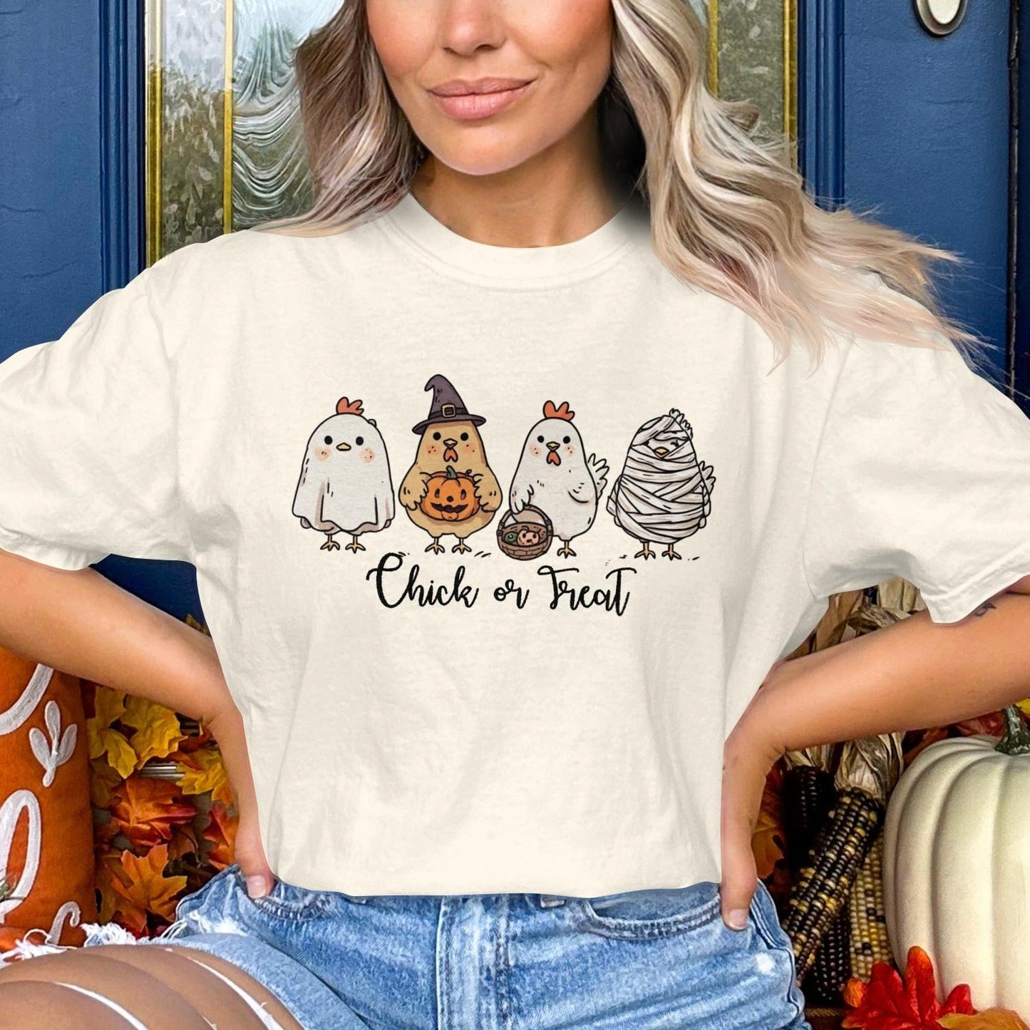 Cute Halloween Chick or Treat Graphic Tee product