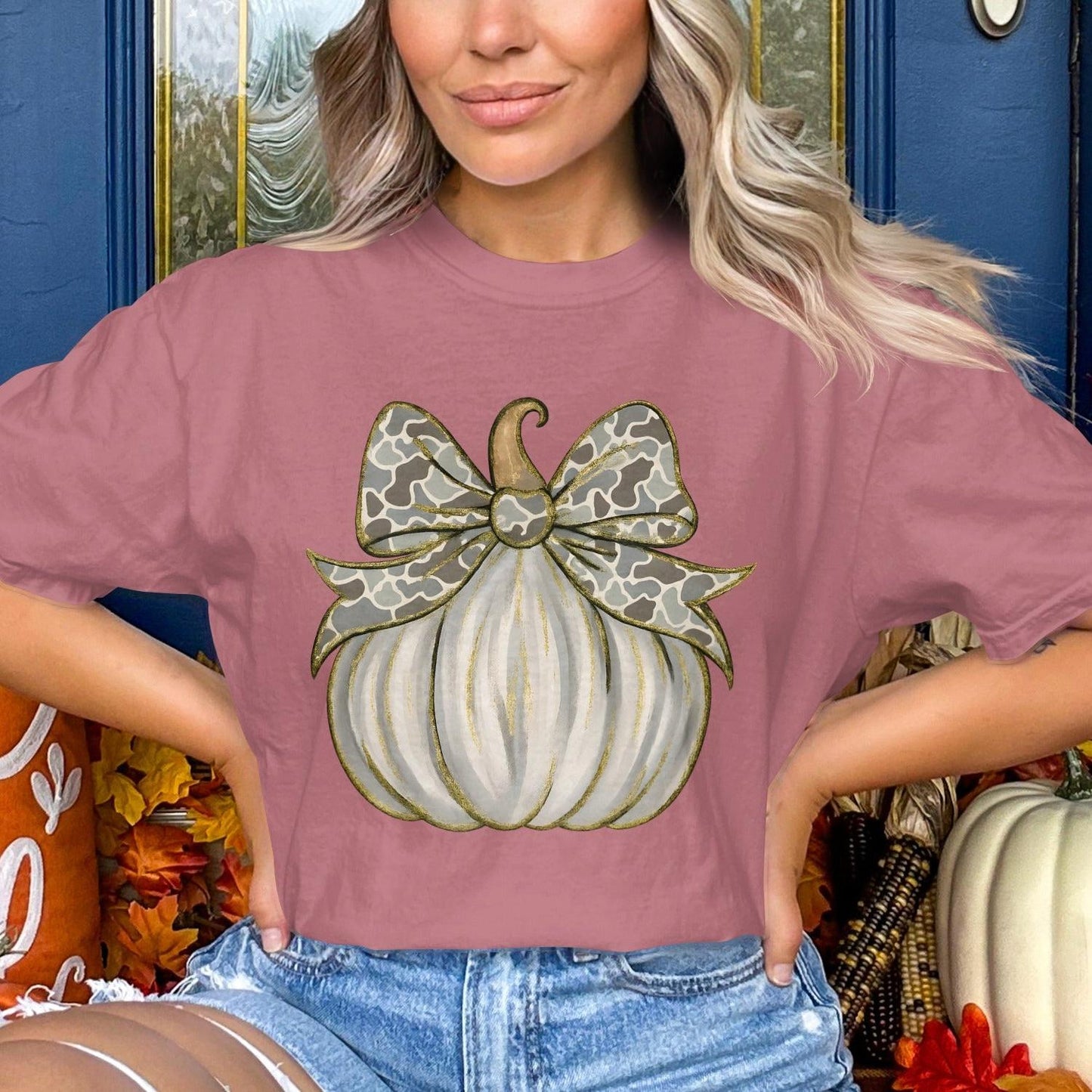 Fall Themed Pumpkin Graphic Tee Shirt product