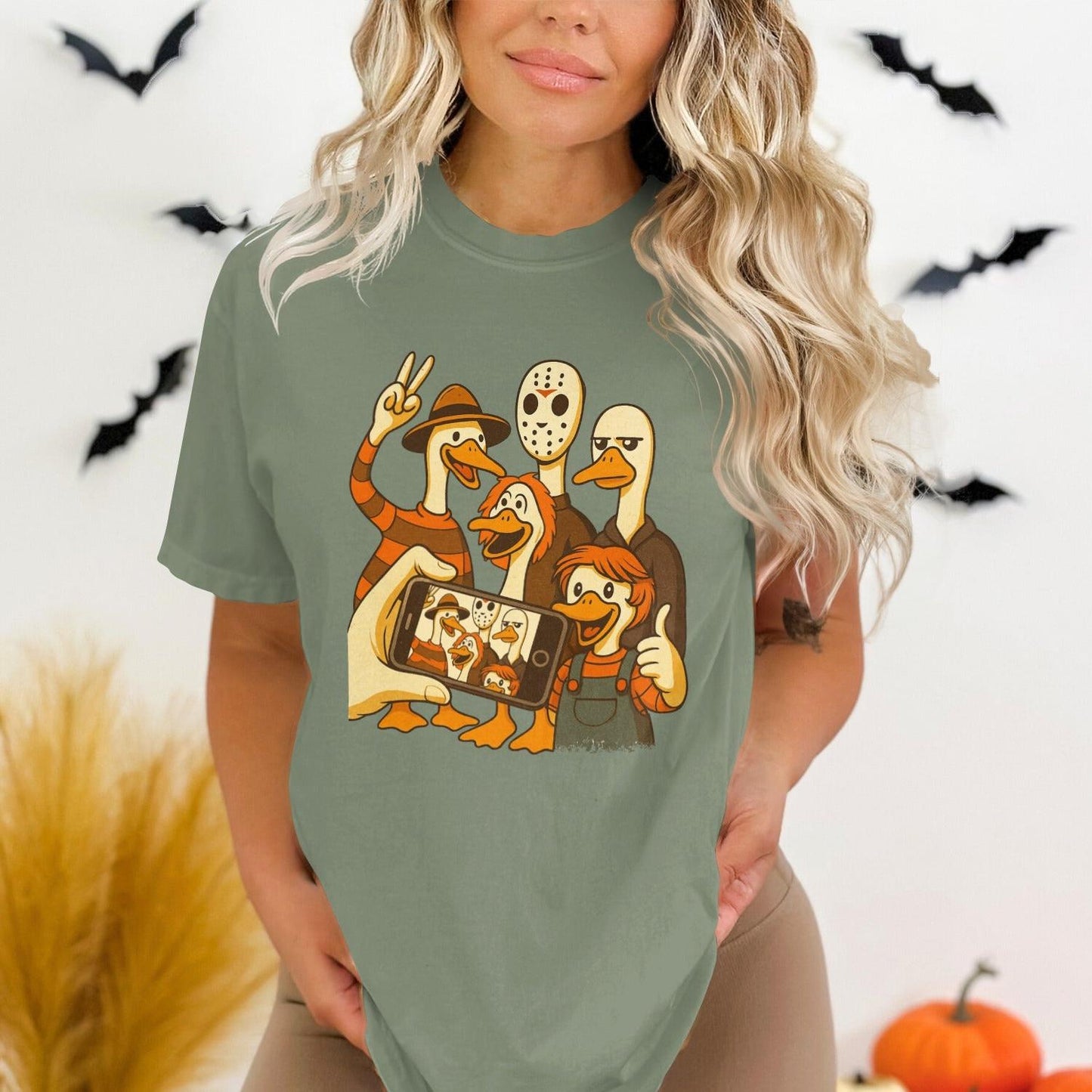 Funny Halloween Duck Friends Graphic T-Shirt product type