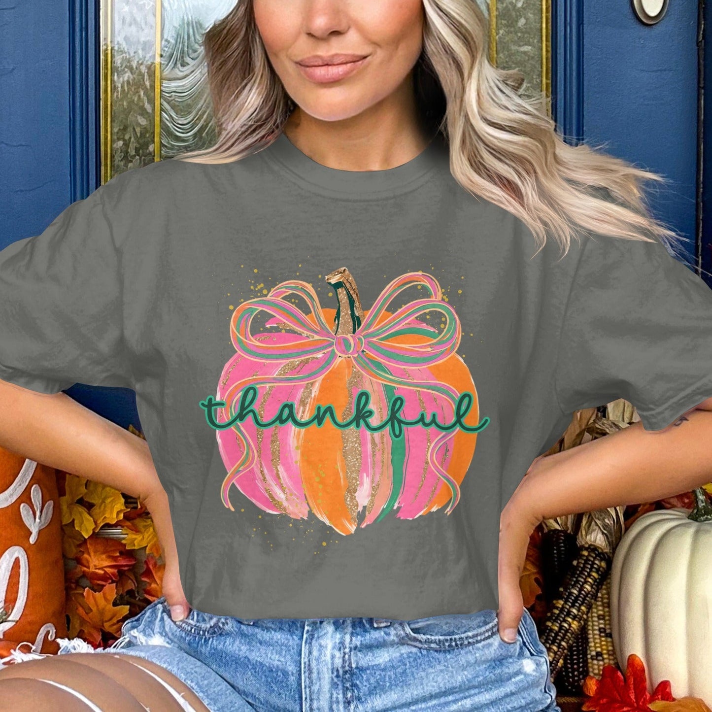 Thankful Pumpkin Graphic T-Shirt product