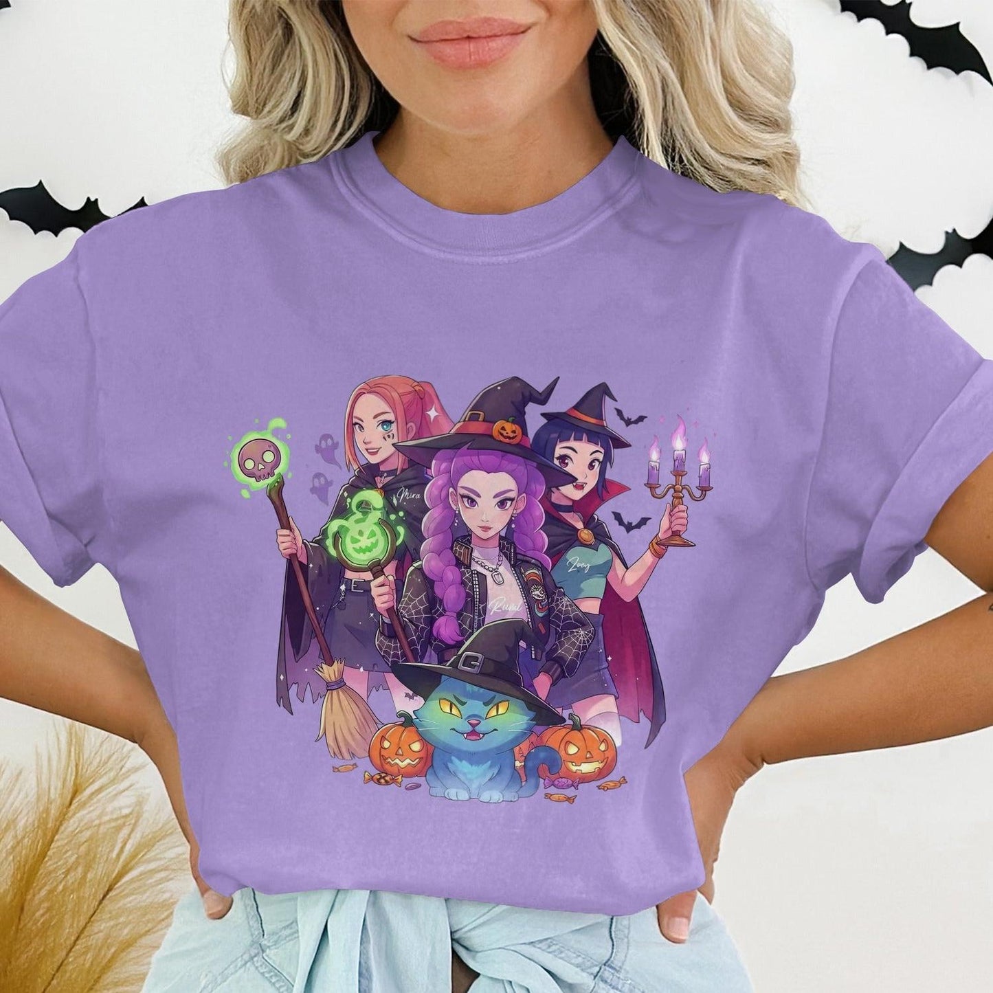 Halloween Witch Trio Printed Graphic T-Shirt product