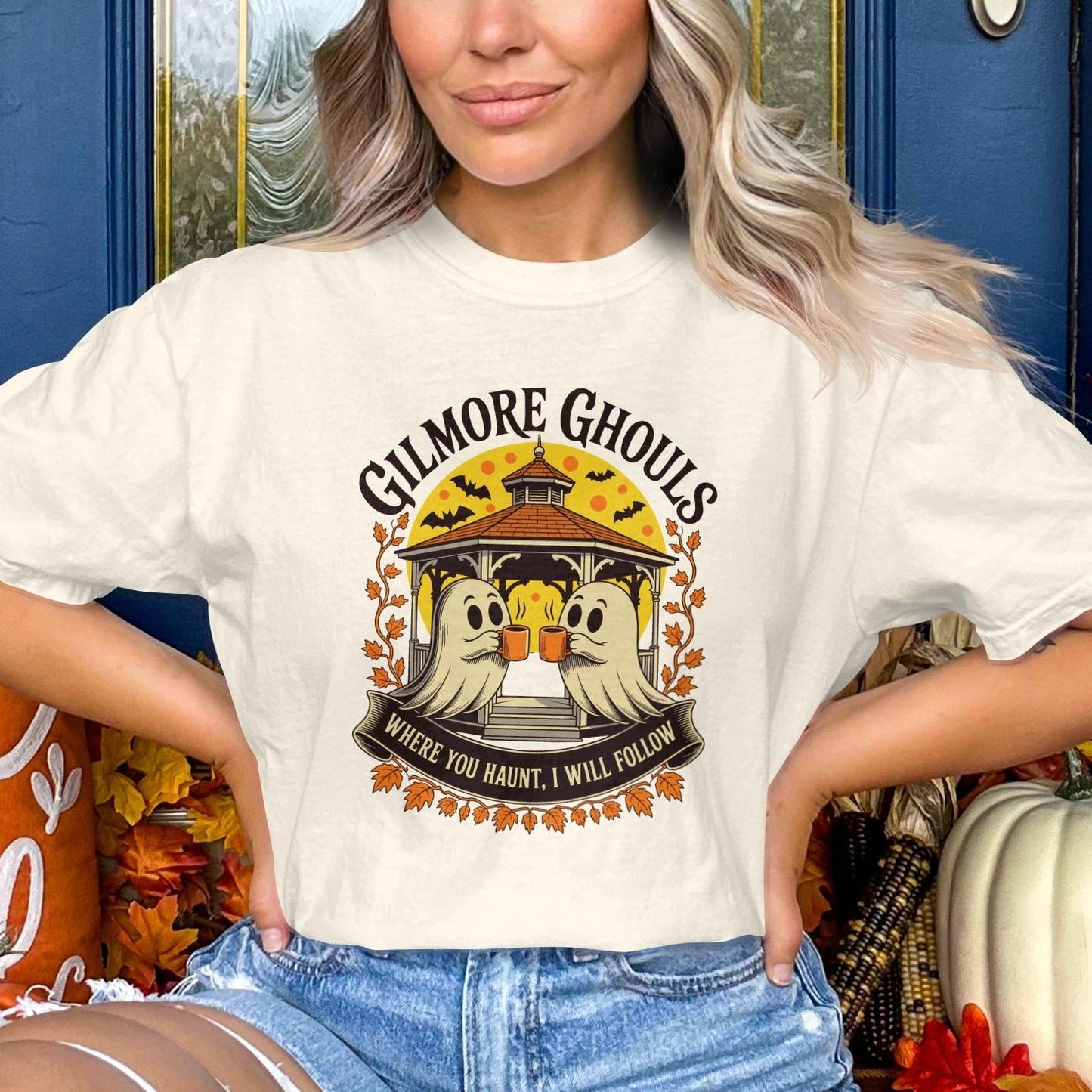 Gilmore Ghouls White T-Shirt Halloween Gift product type