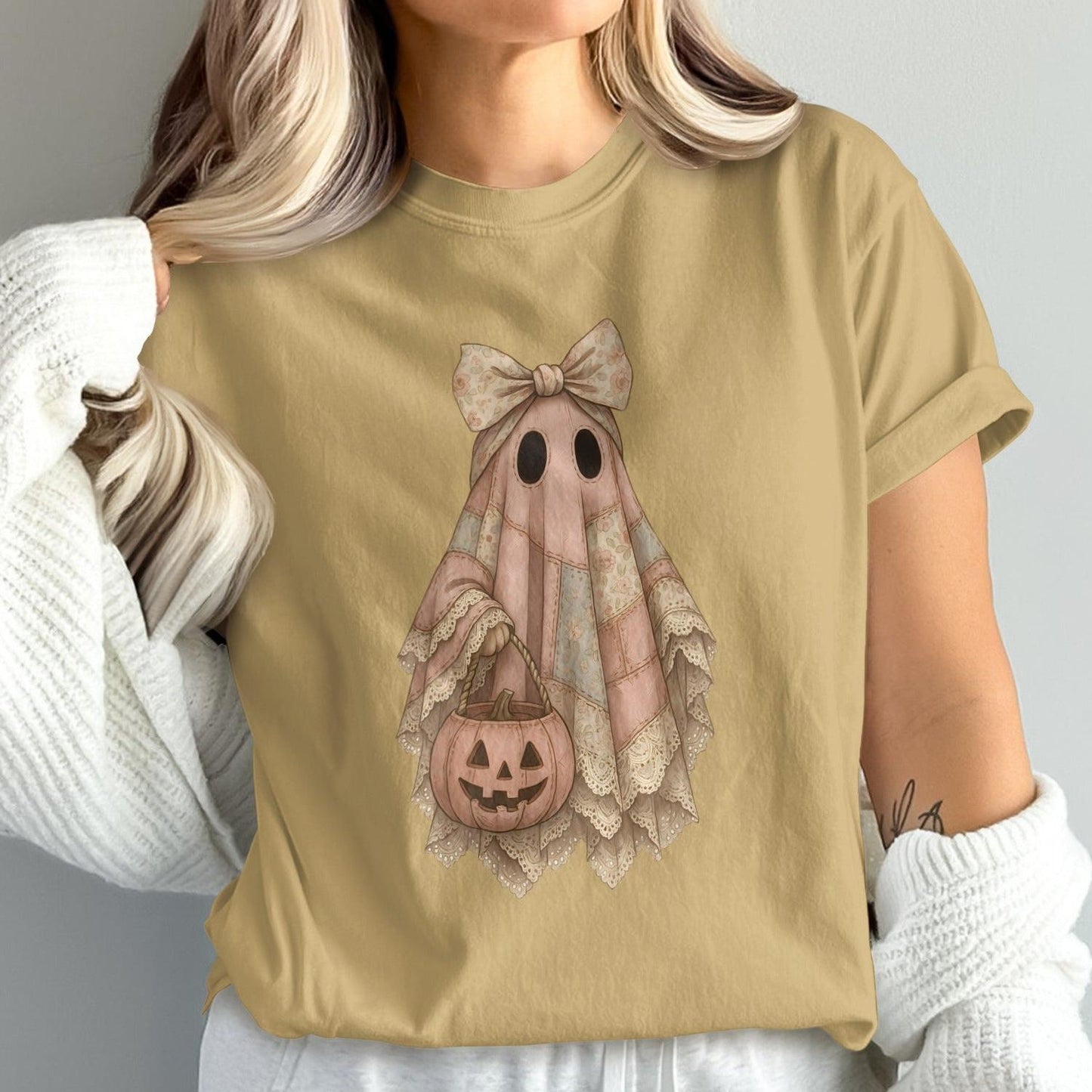Cute Ghost and Pumpkin Halloween T-Shirt product