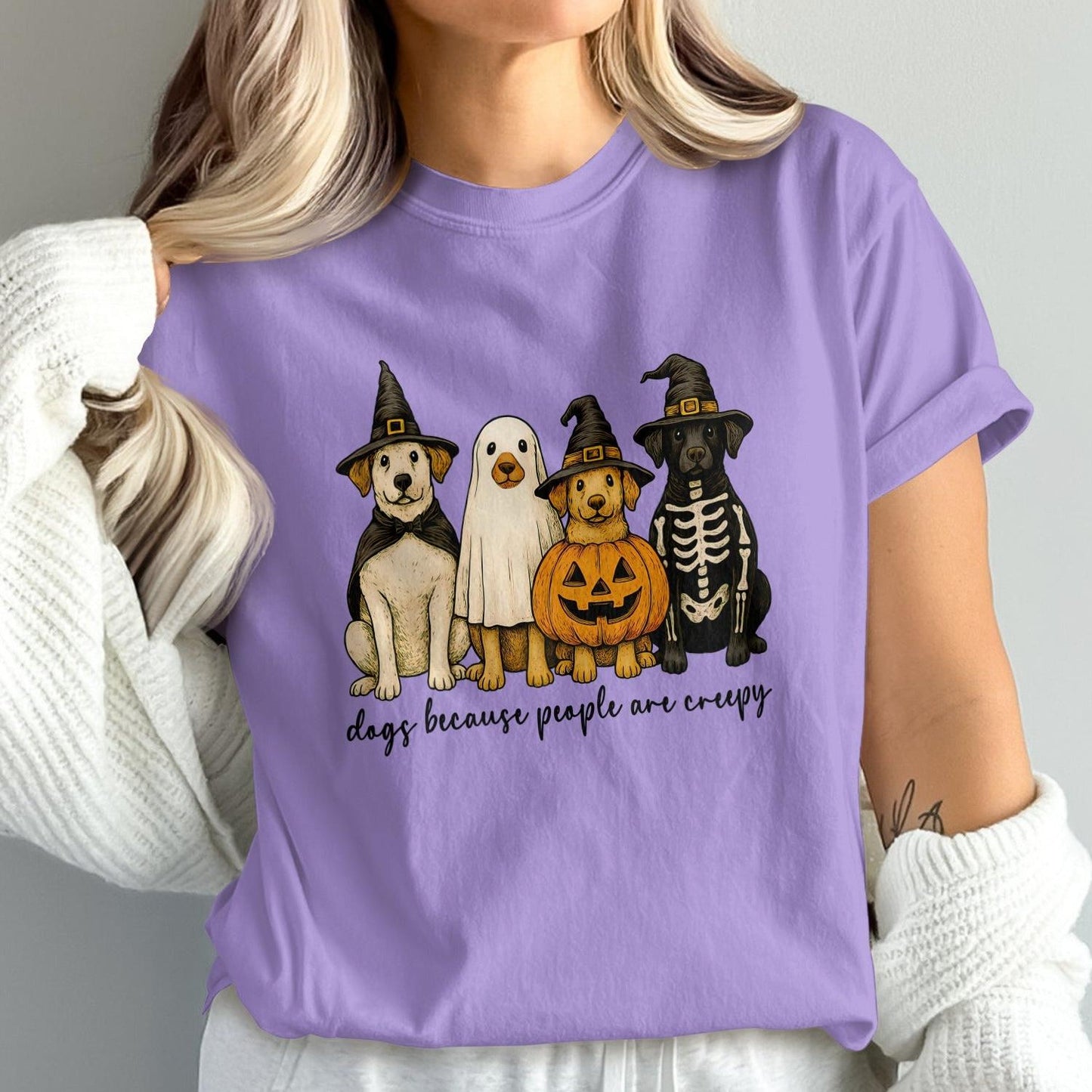 Dogs Because People Are Creepy Halloween Shirt product type