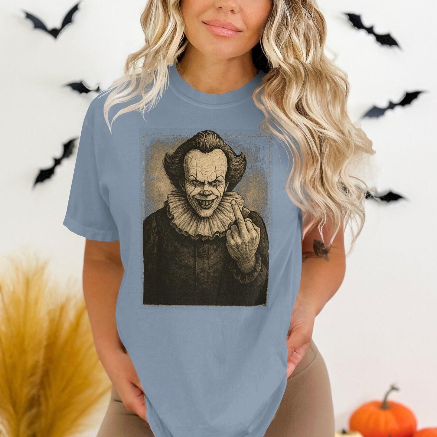 Scary Clown Halloween Graphic T-Shirt Product Type
