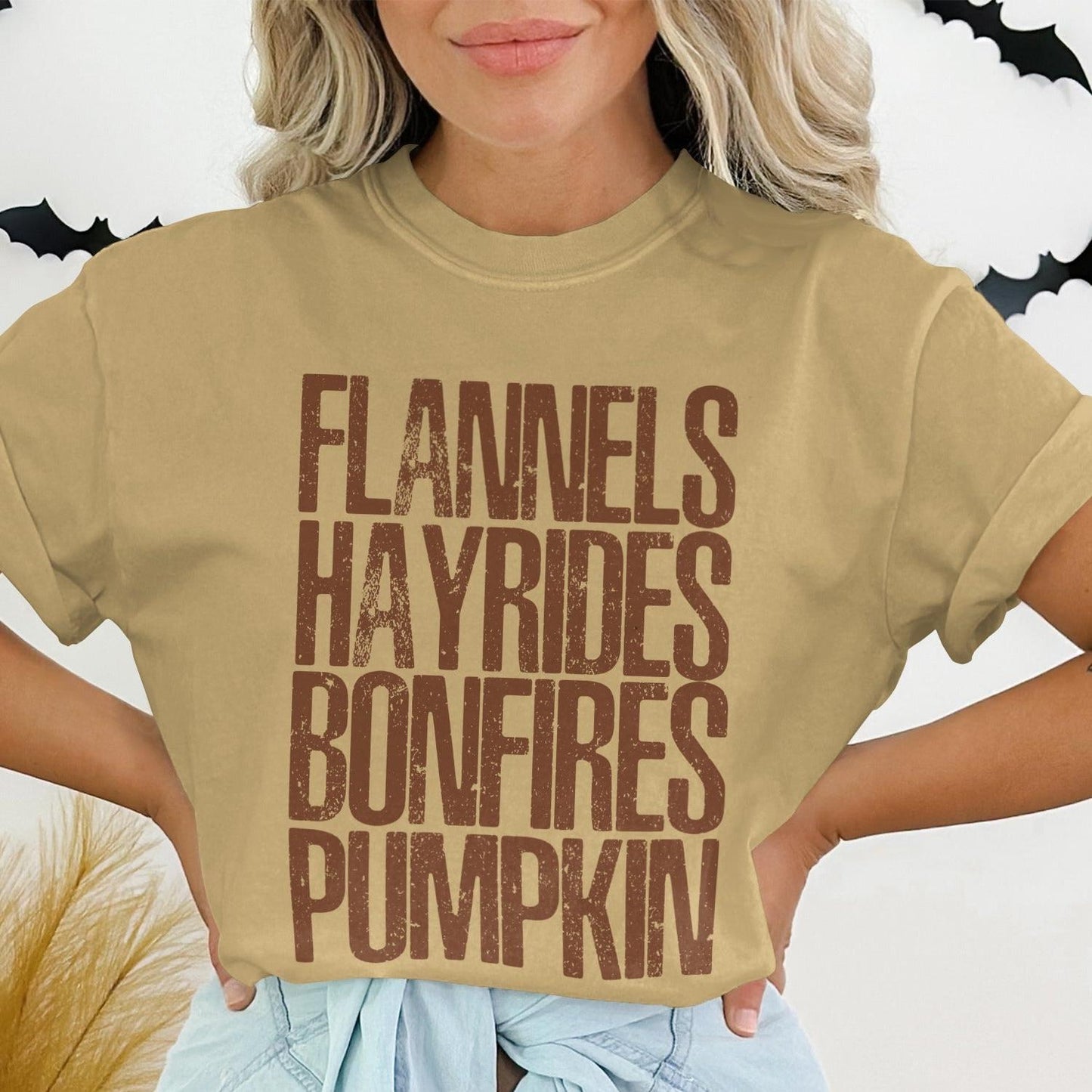 Flannels Hayrides Bonfires Pumpkin T-shirt product type
