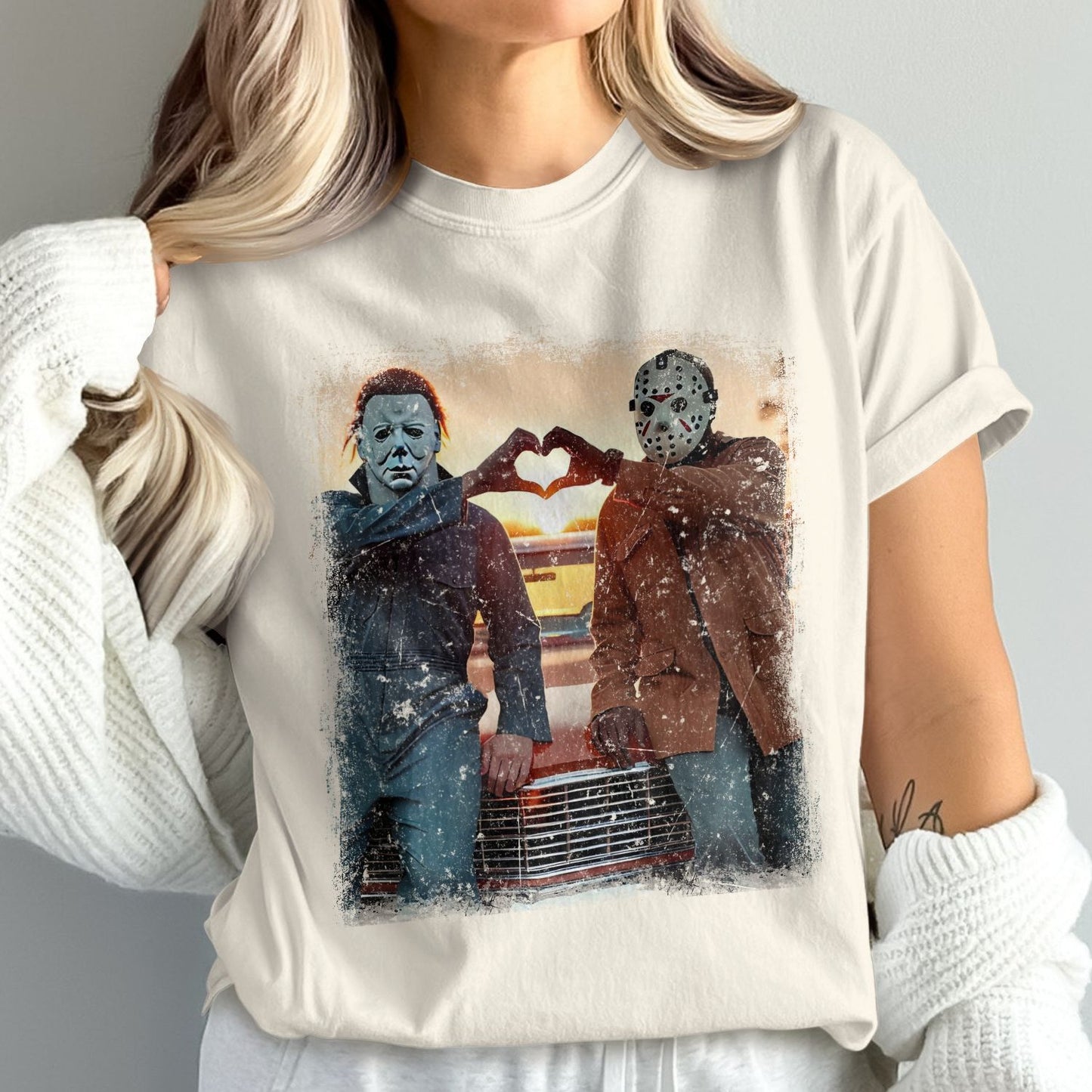 Horror Movie Characters Heart Gesture T-Shirt product type