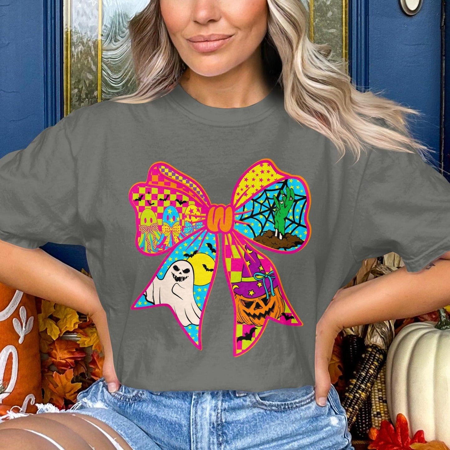 Cute Halloween Bow Graphic Design T-Shirt product