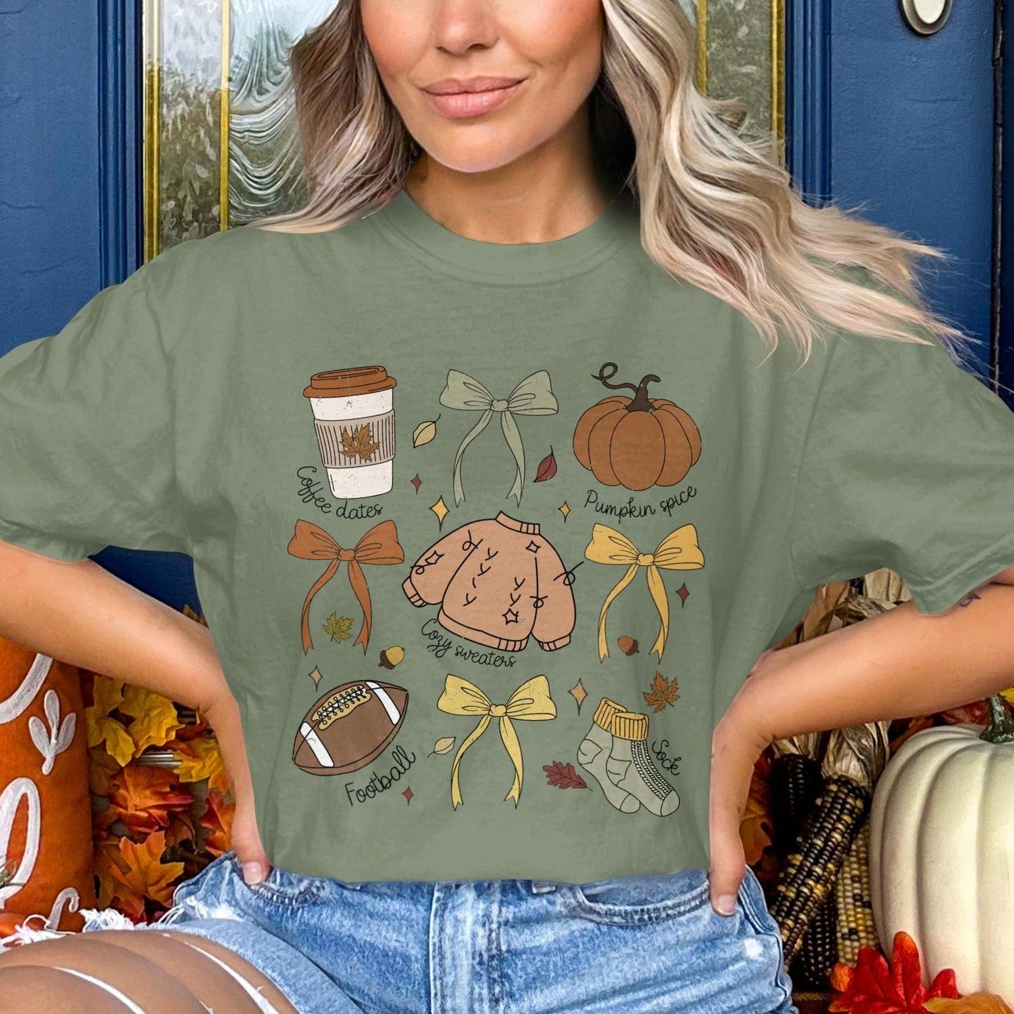 Cute Fall Themed Cozy Sweater Graphic Tee Shirt product