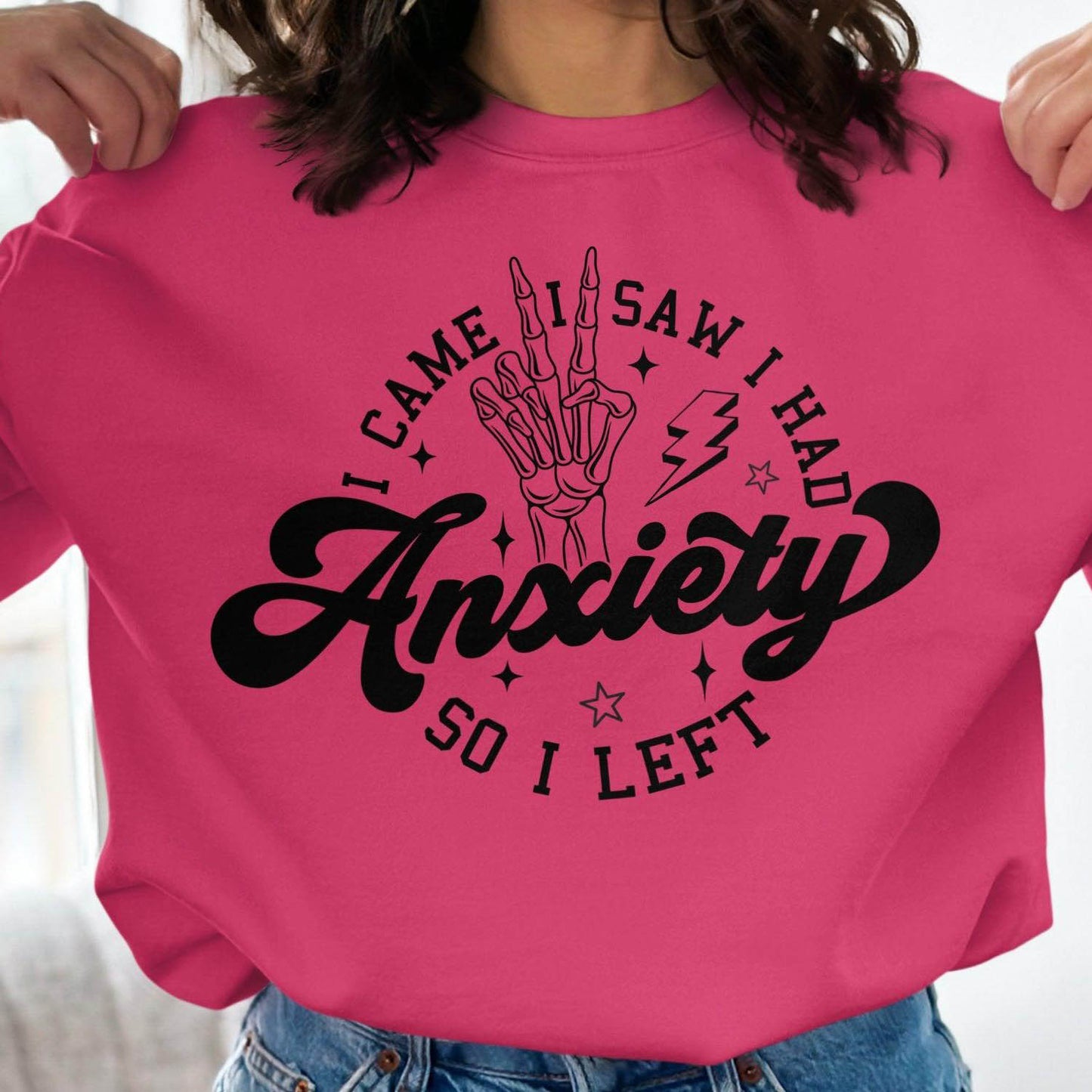 Anxiety Sweatshirt - I Came I Saw I Had Anxiety So I Left - Sweatshirt for Relaxation and Style - Almighty Goods