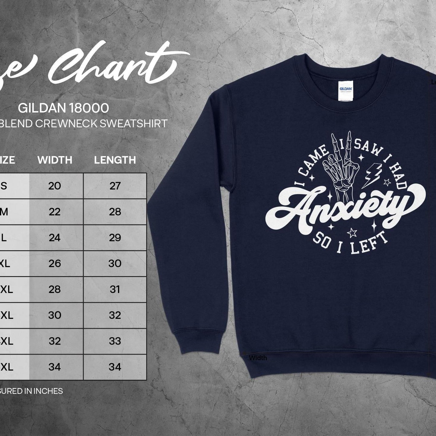 Anxiety Sweatshirt - I Came I Saw I Had Anxiety So I Left - Sweatshirt for Relaxation and Style - Almighty Goods