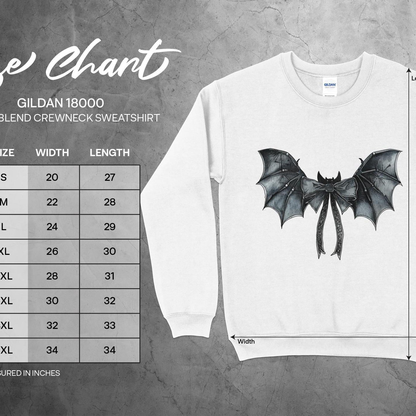 Bat Wings With Bow Women's Graphic Sweatshirt - Almighty Goods