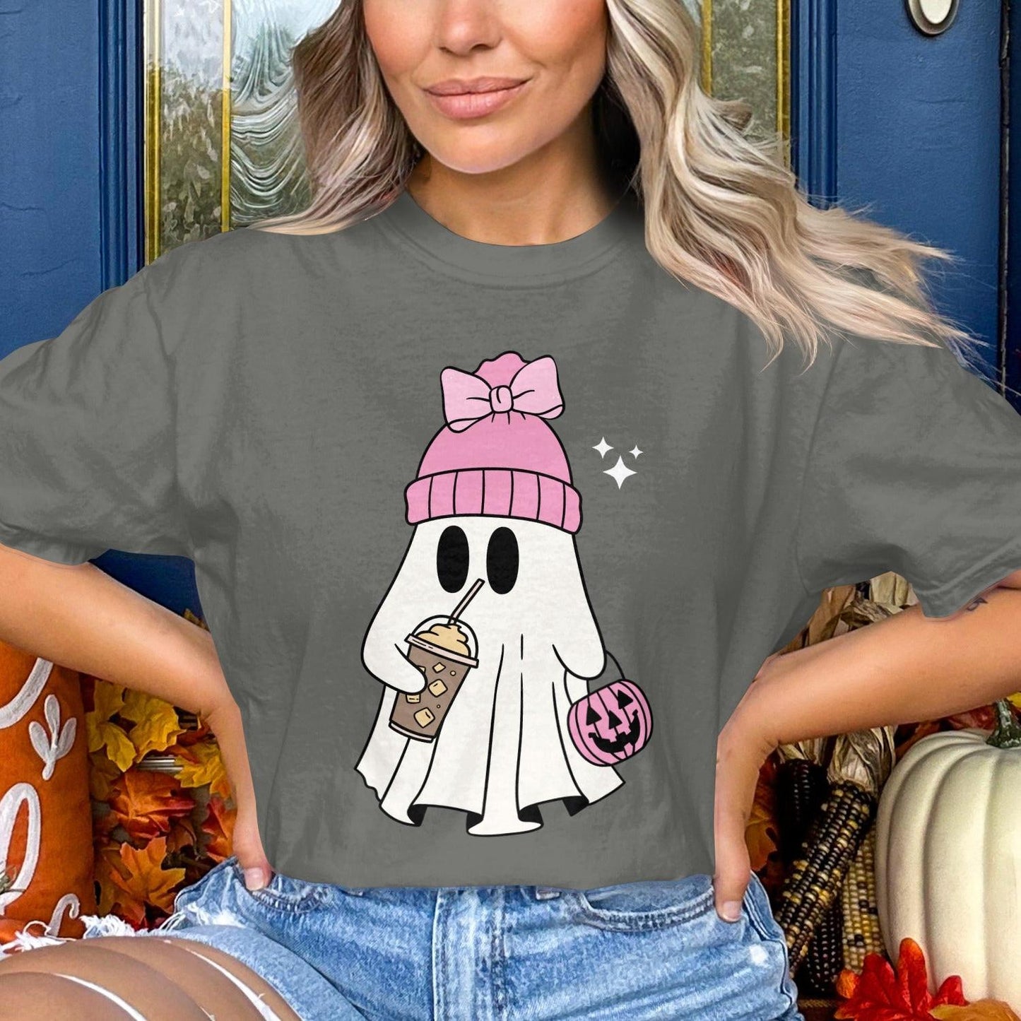 Cute Ghost Design Halloween Women's T Shirt product type