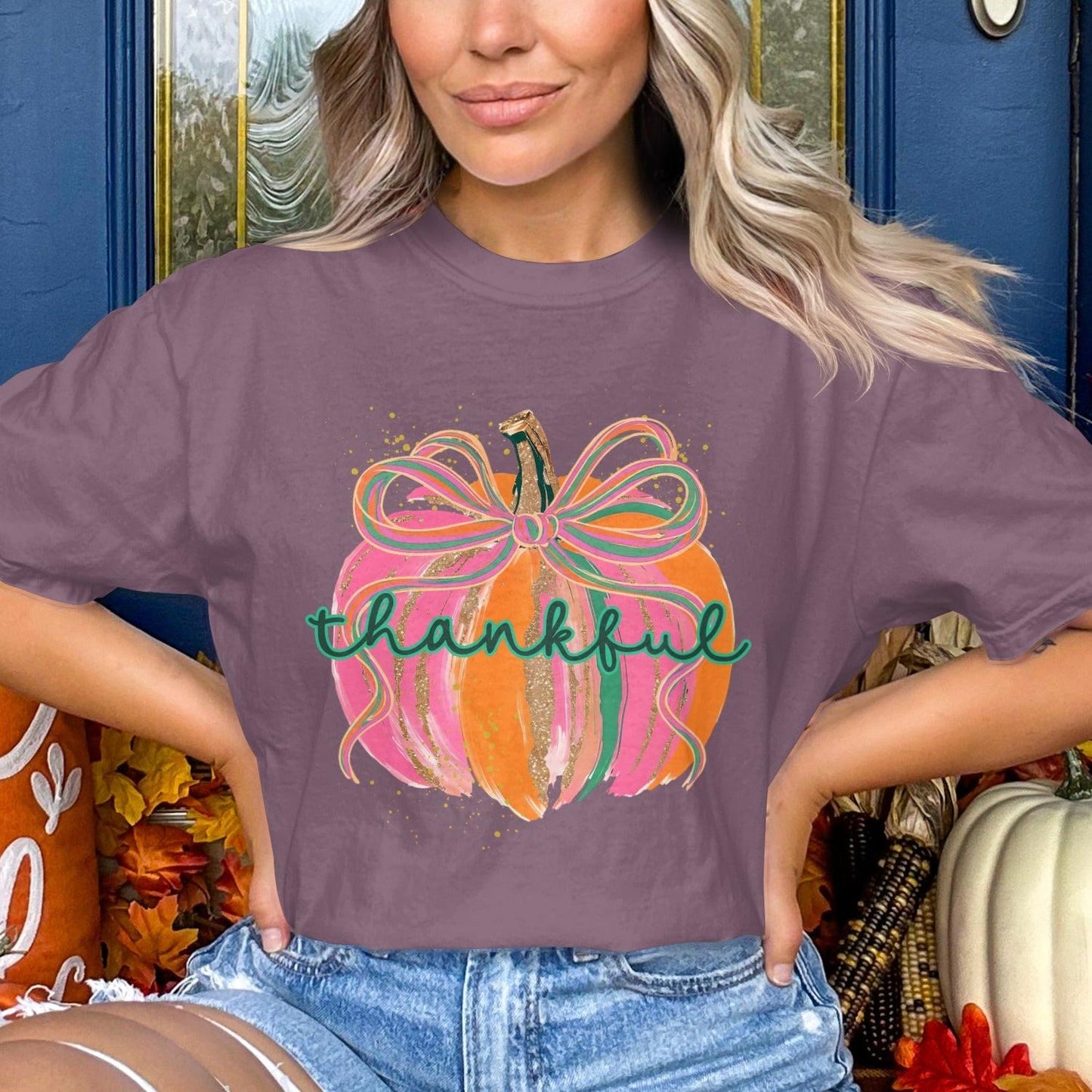 Thankful Pumpkin Graphic T-Shirt product