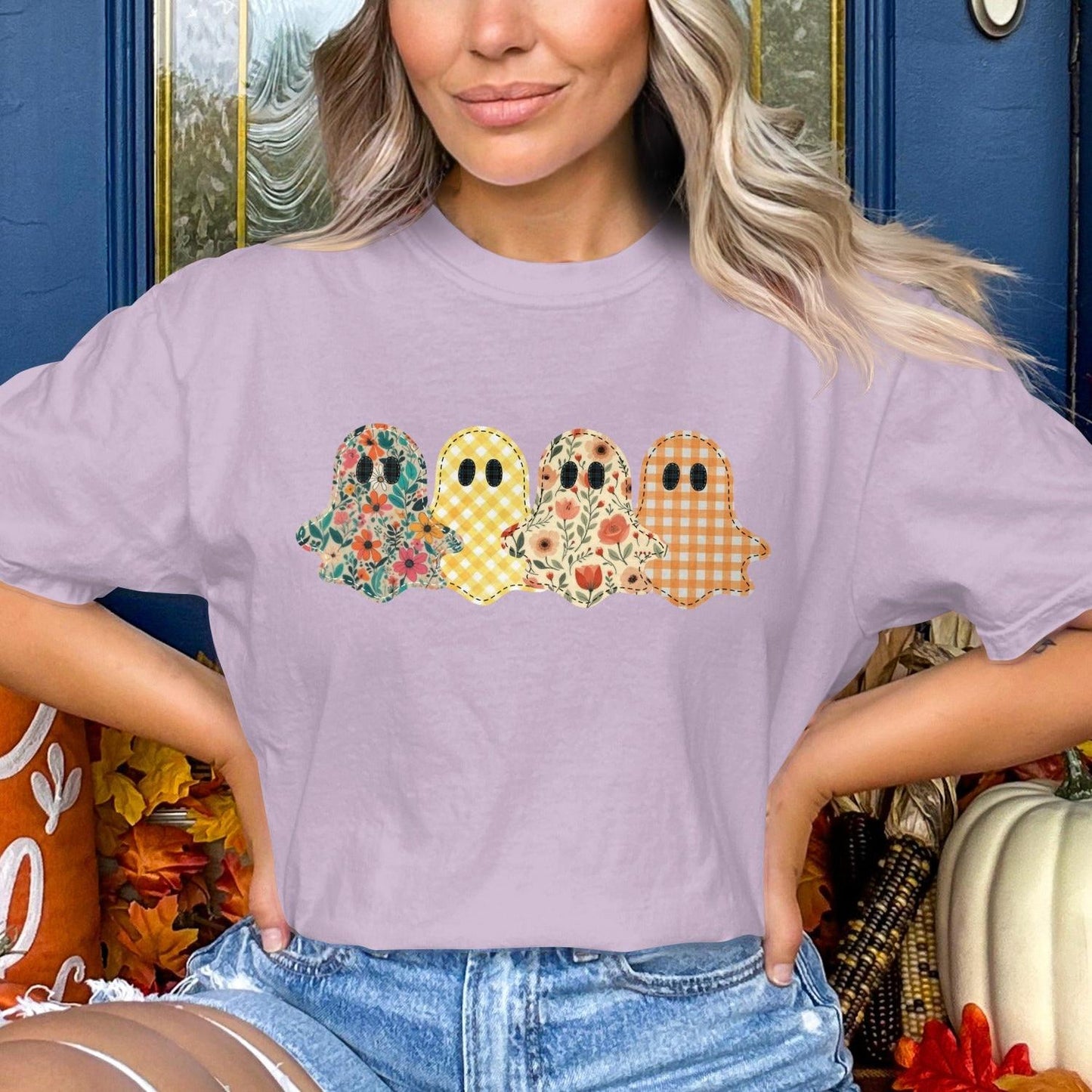 Halloween Themed Colorful Ghost Design Top product type