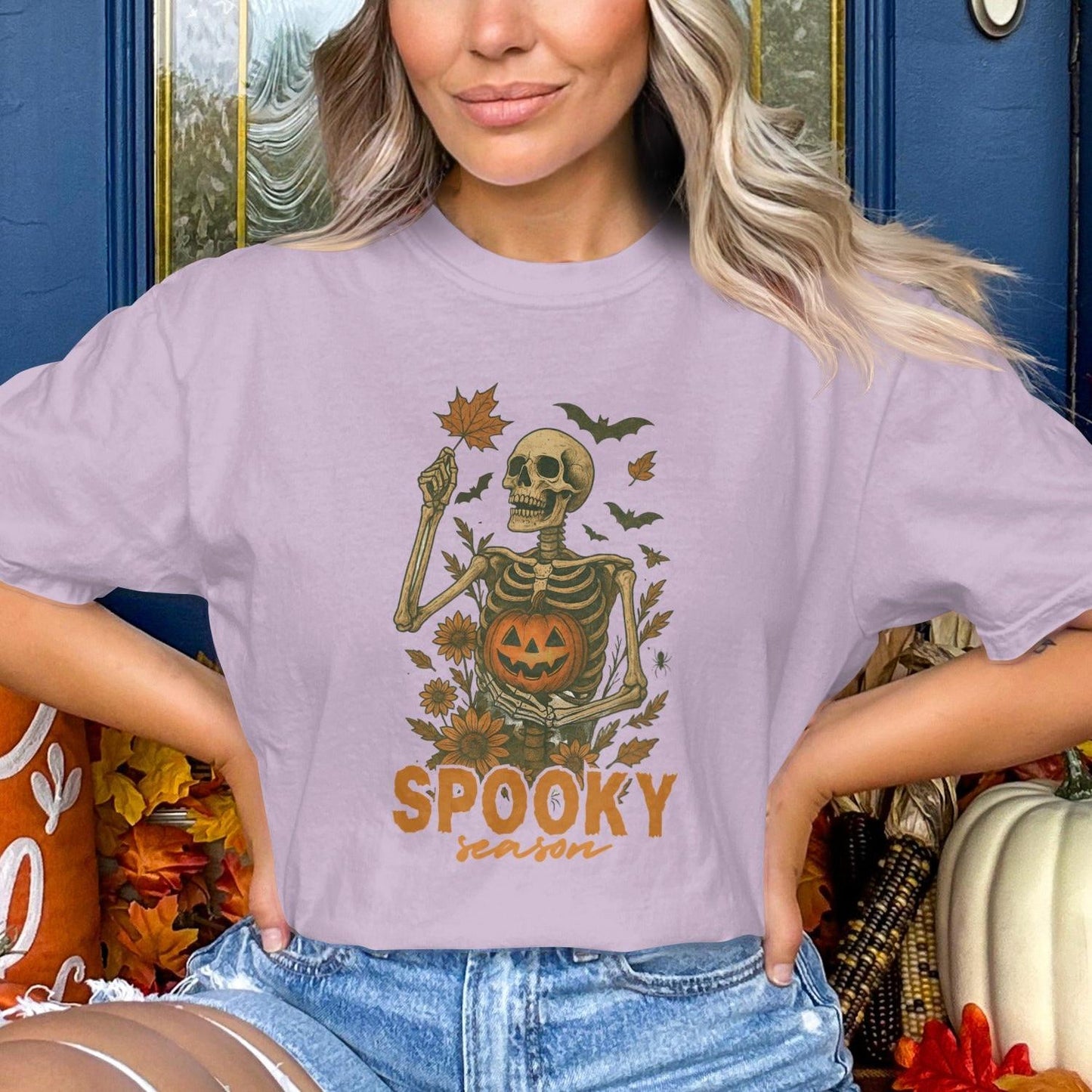 Spooky Season Laughing Skeleton Graphic T-Shirt product