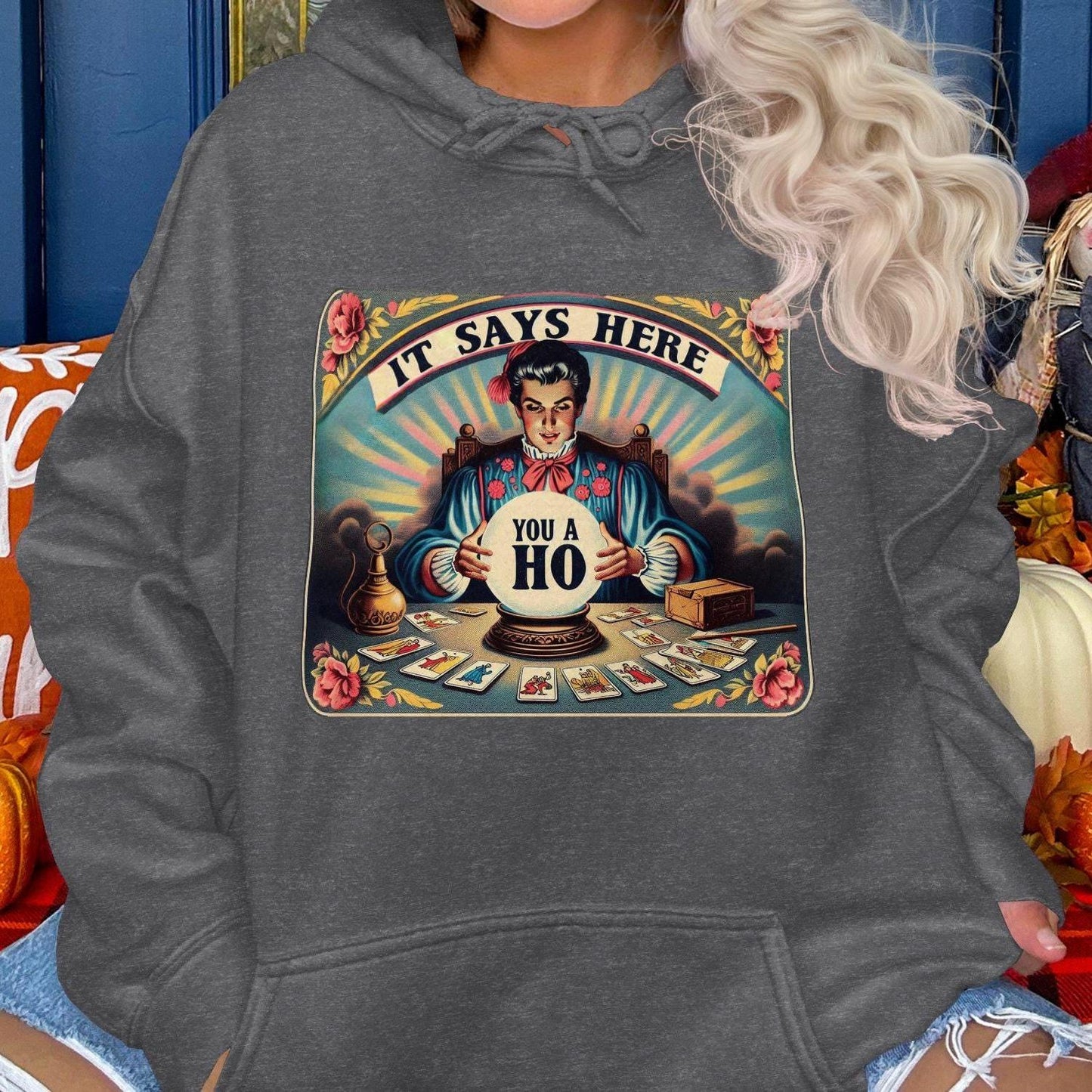 Fortune Teller Vintage Tarot Card Design Hoodies