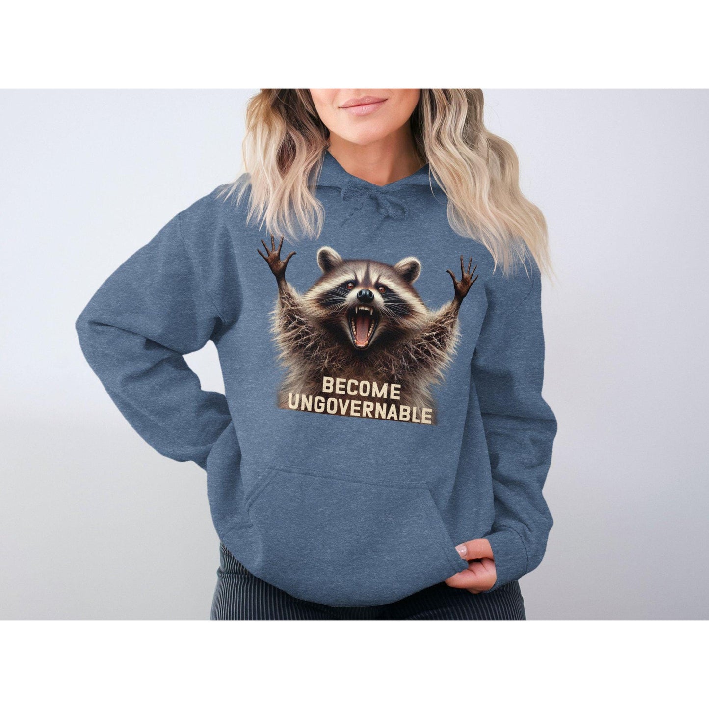 Become Ungovernable Funny Raccoon Graphic Hoodies