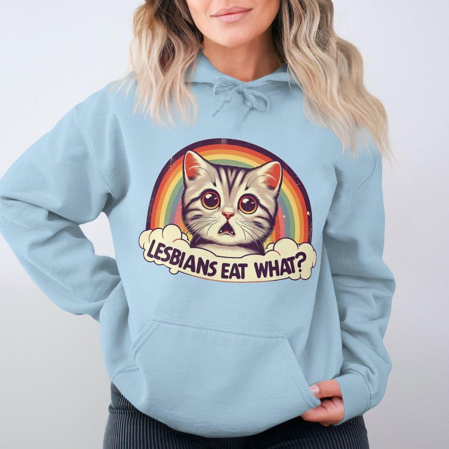 Funny Cat Lesbians Eat What Adult Humor Hoodies
