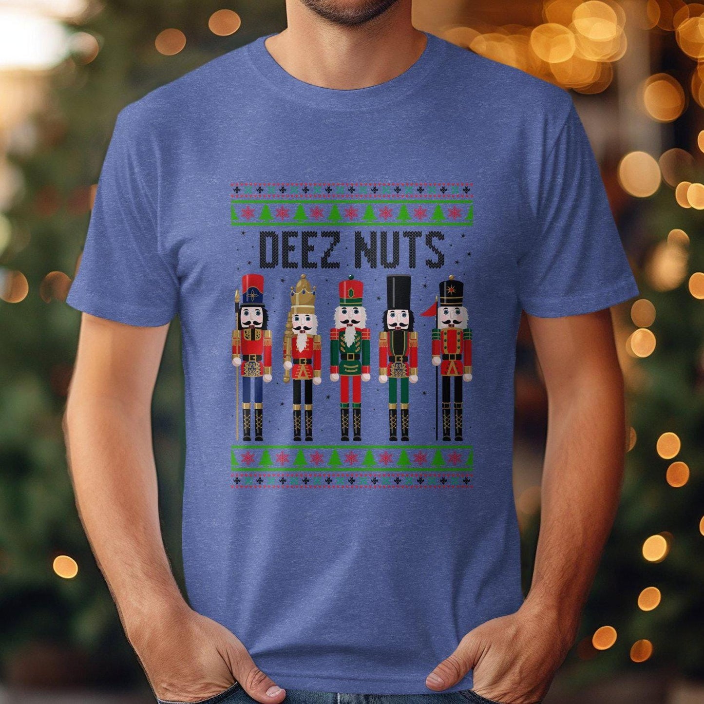 Funny Deez Nuts Nutcracker T-Shirt, Christmas Adult Humor Shirt, Hilarious Holiday Graphic Tee, Inappropriate Xmas Gift