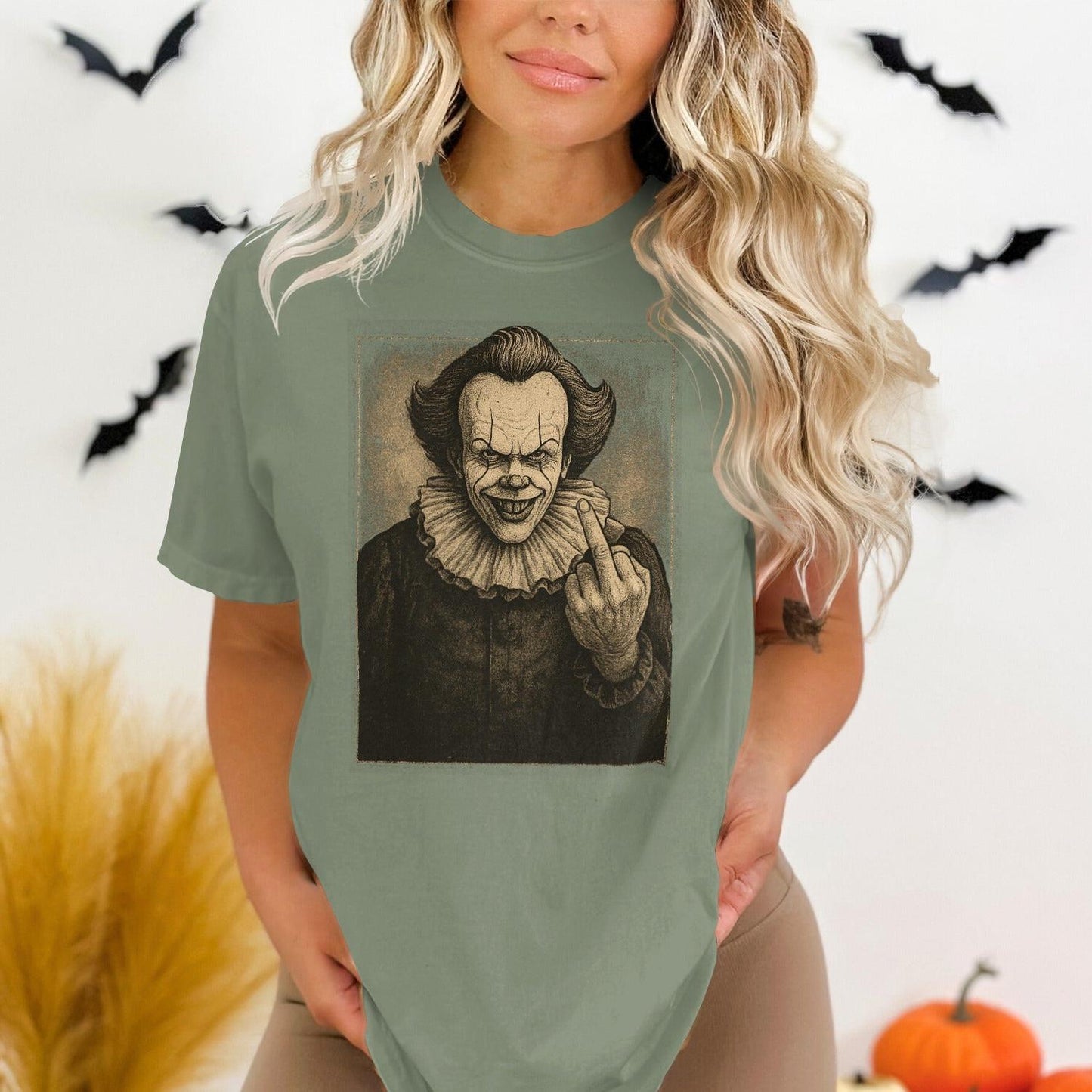 Creepy Clown Graphic Design Halloween T-shirt product type