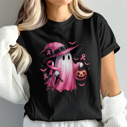Breast Cancer Awareness Halloween Ghost T-Shirt product