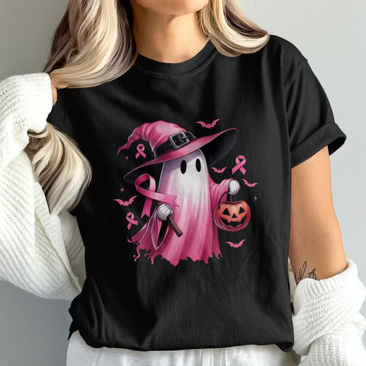 Breast Cancer Awareness Halloween Ghost T-Shirt product