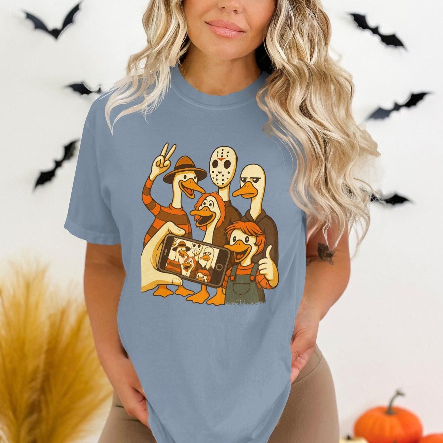 Funny Halloween Ducks Graphic T-Shirt Halloween Product Type