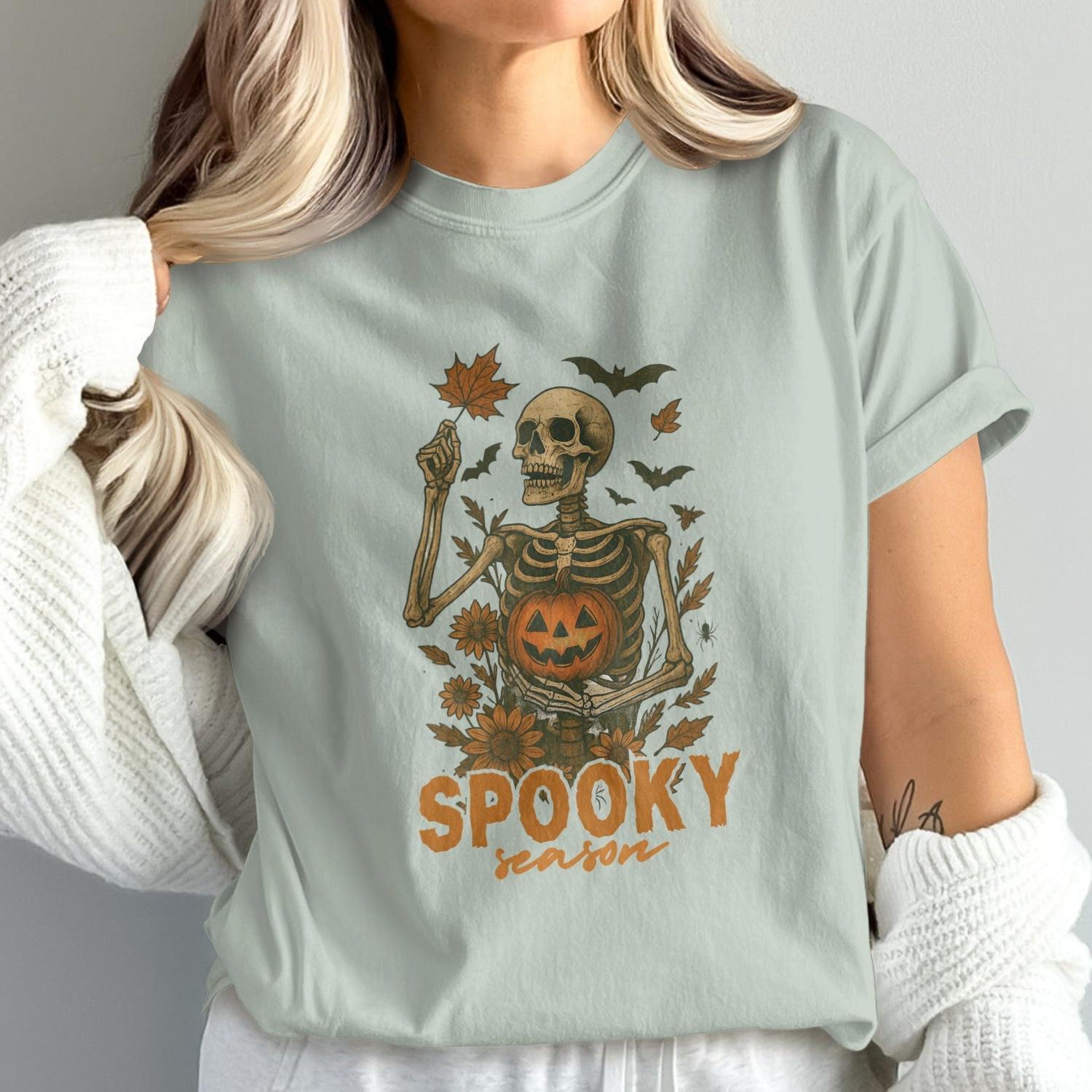 Spooky Season Skeleton with Pumpkin is Fall Shirt product