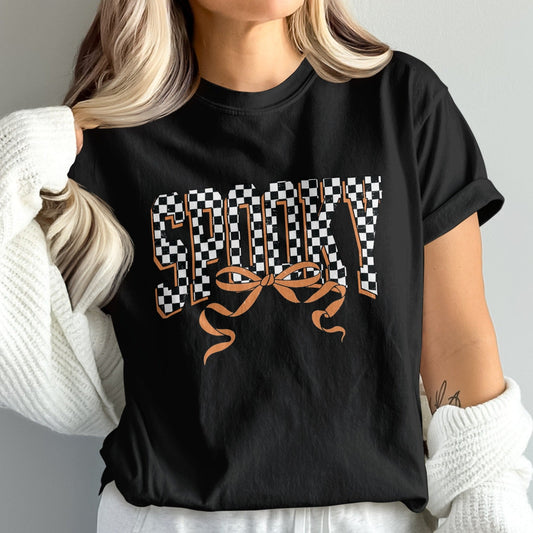 Spooky Checkerboard Halloween T-Shirt product type