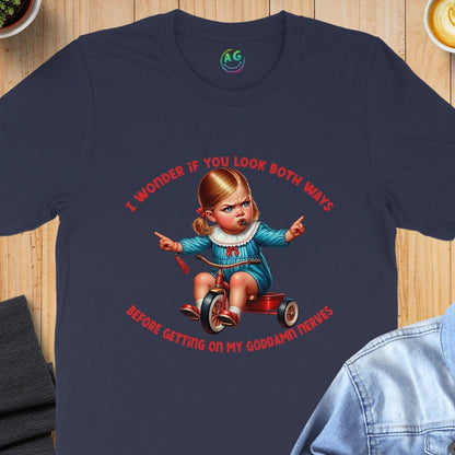 Funny Vintage Style Look Both Ways T-Shirt product