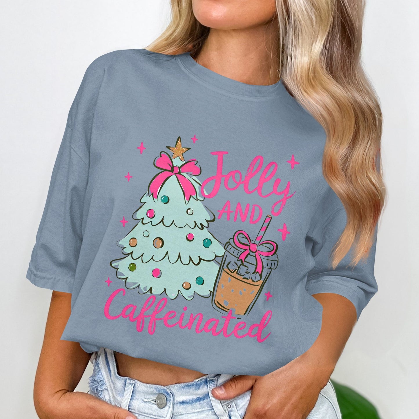Jolly And Caffeinated Fun Graphic Tee Shirt product type