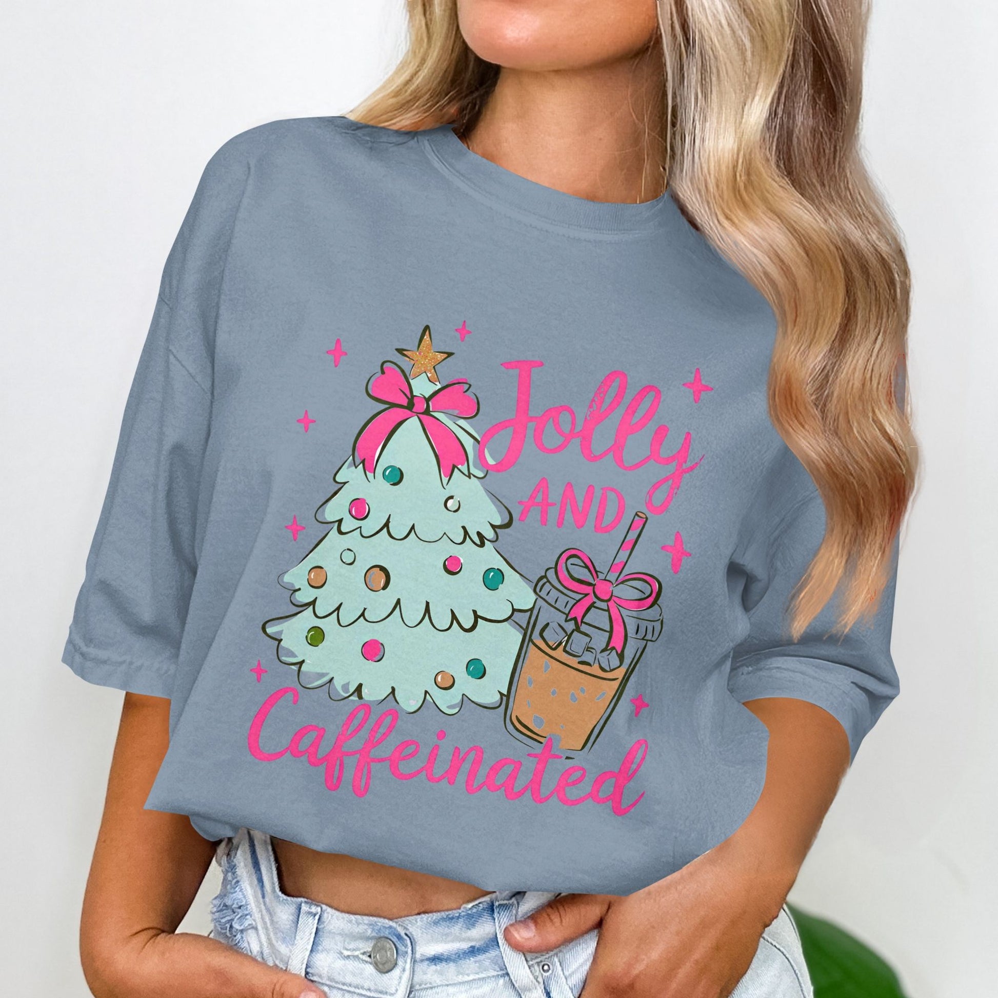 Jolly And Caffeinated Fun Graphic Tee Shirt product type