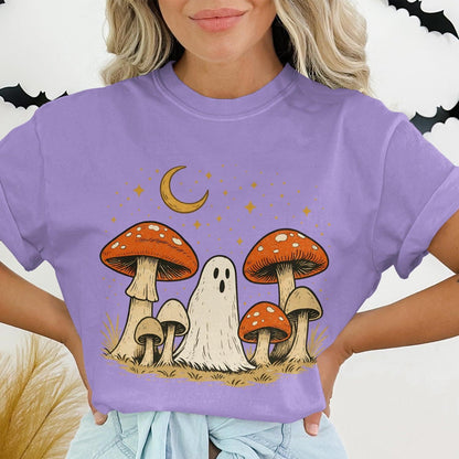 Cute Ghost and Mushrooms Halloween T-Shirt product