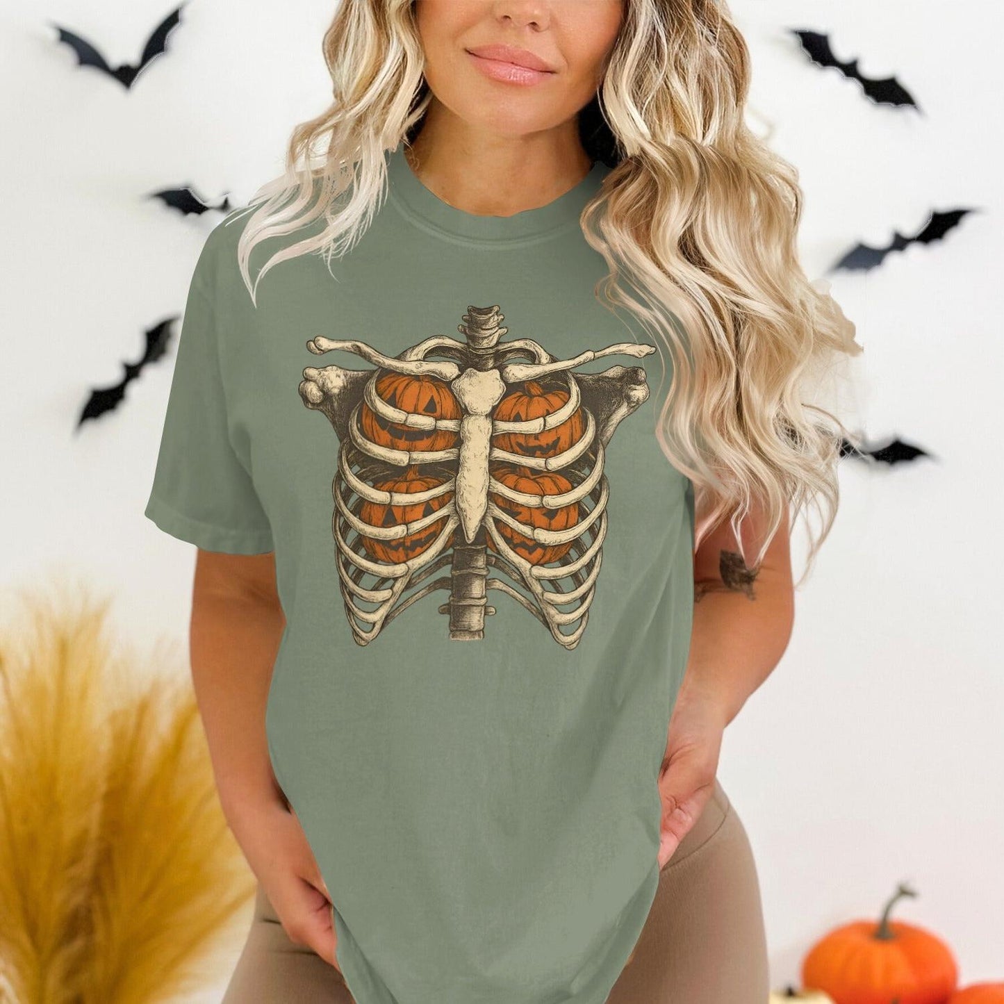 Unique Halloween Ribcage Skeleton Graphic Tee product