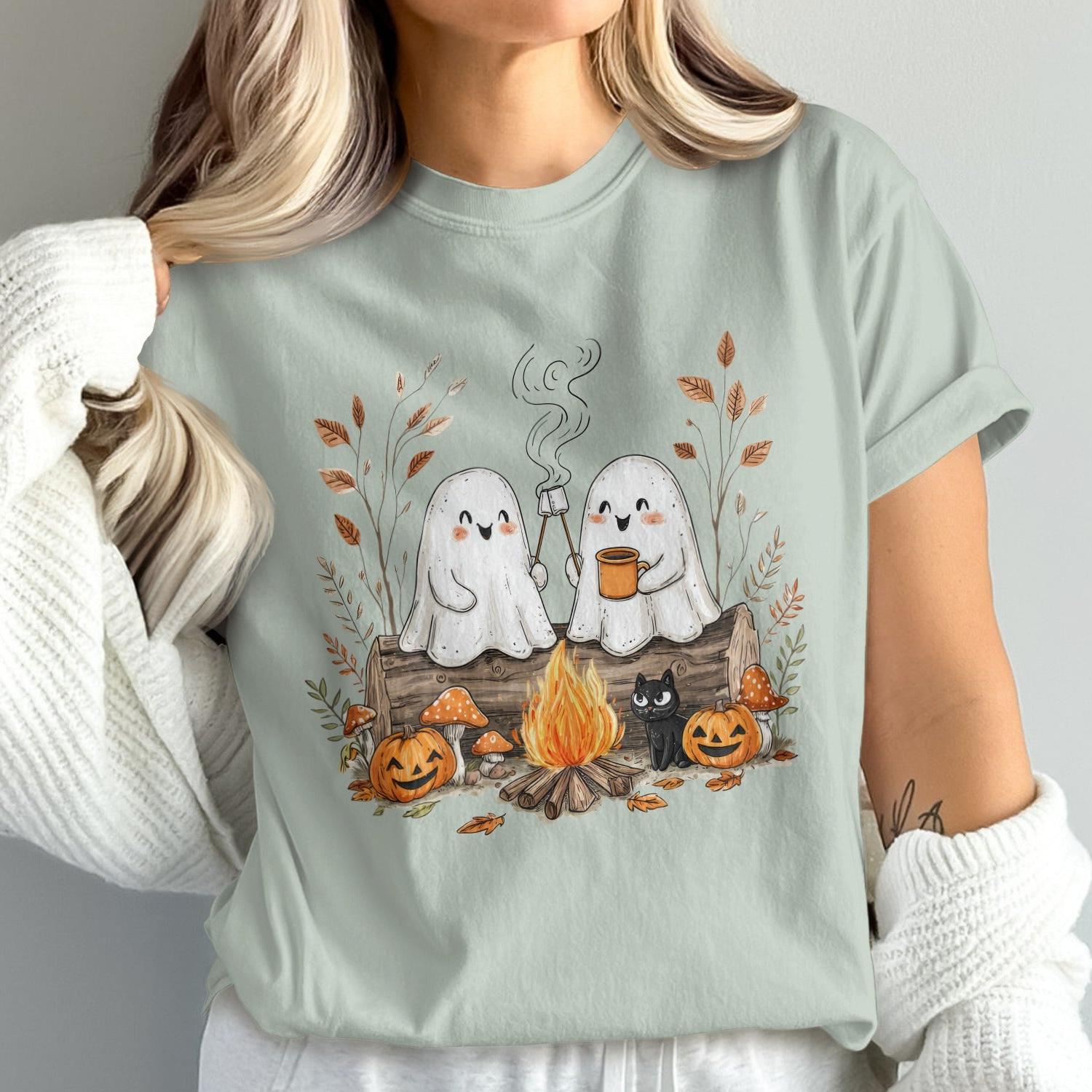 Cute Halloween Ghosts Campfire Scene Shirt product