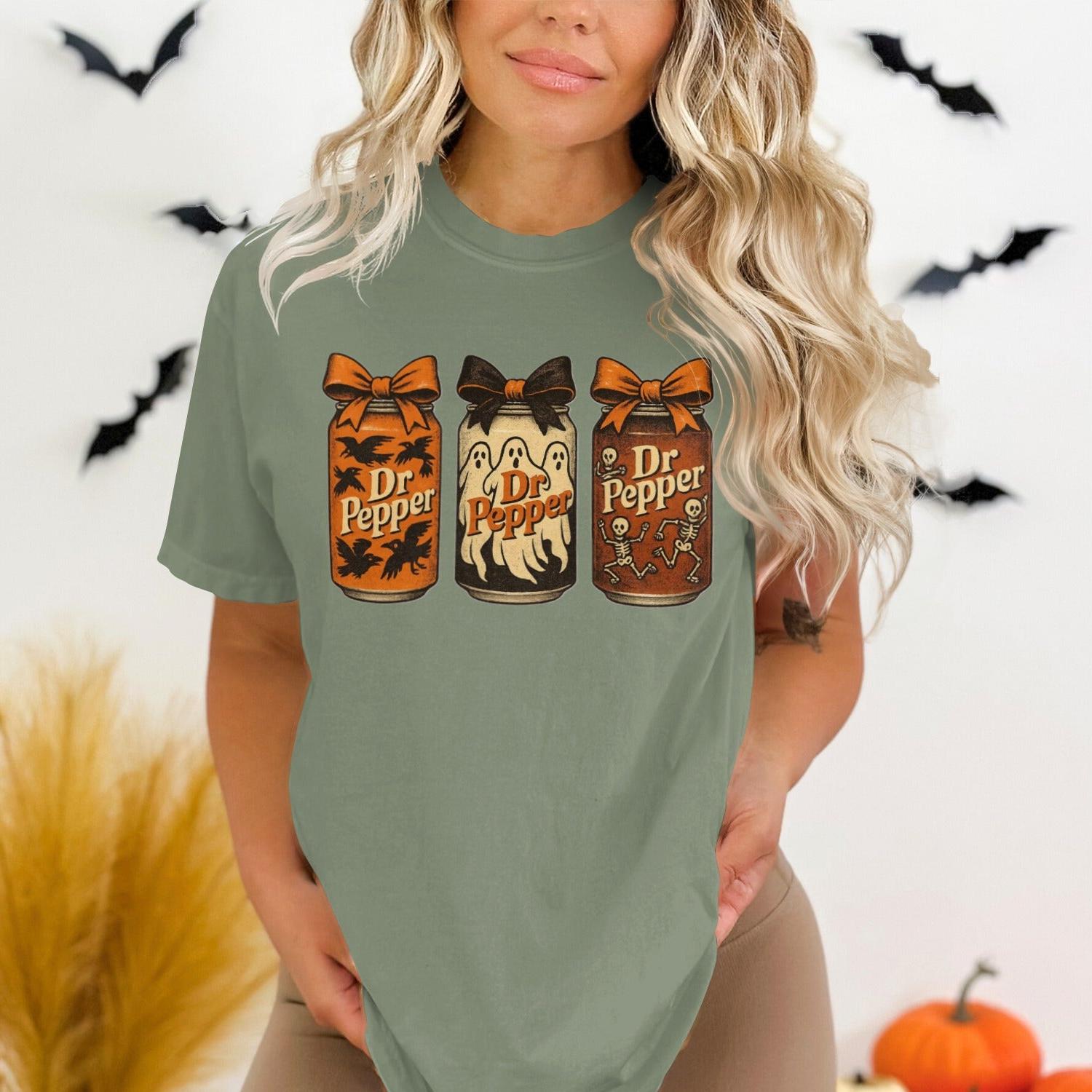 Dr Pepper Trio Halloween Theme Green Shirt product type
