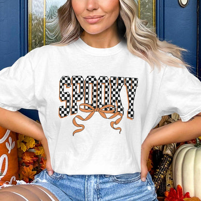 Spooky Checkered Design Halloween T-shirt product