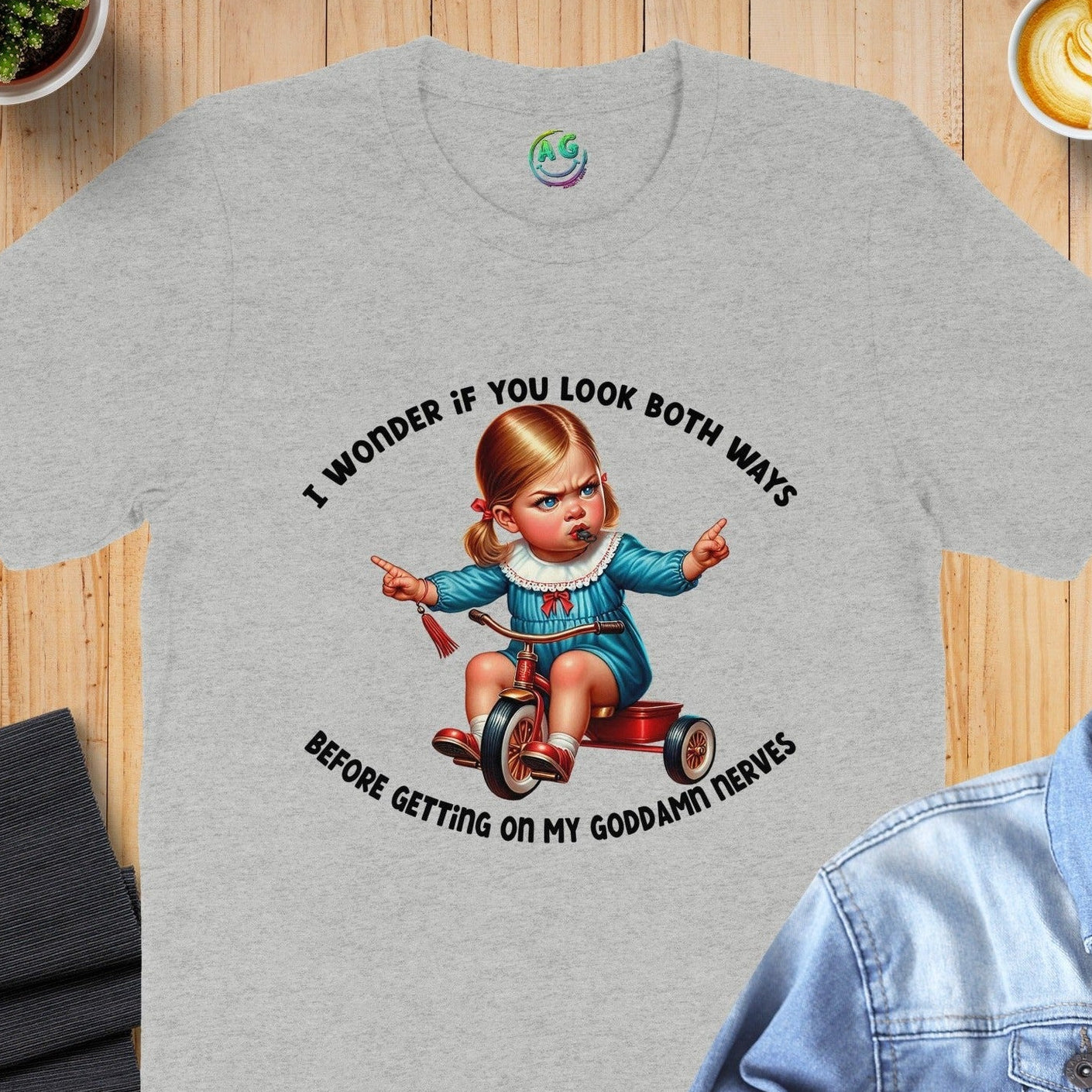 I Wonder if You Look Both Ways Funny T-Shirt product type