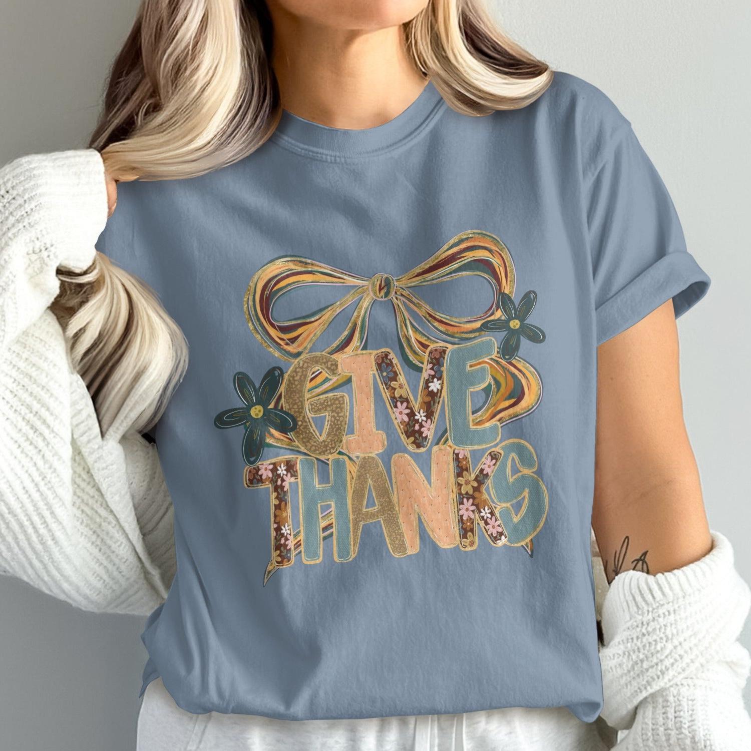 Give Thanks Themed Graphic T-Shirt product type