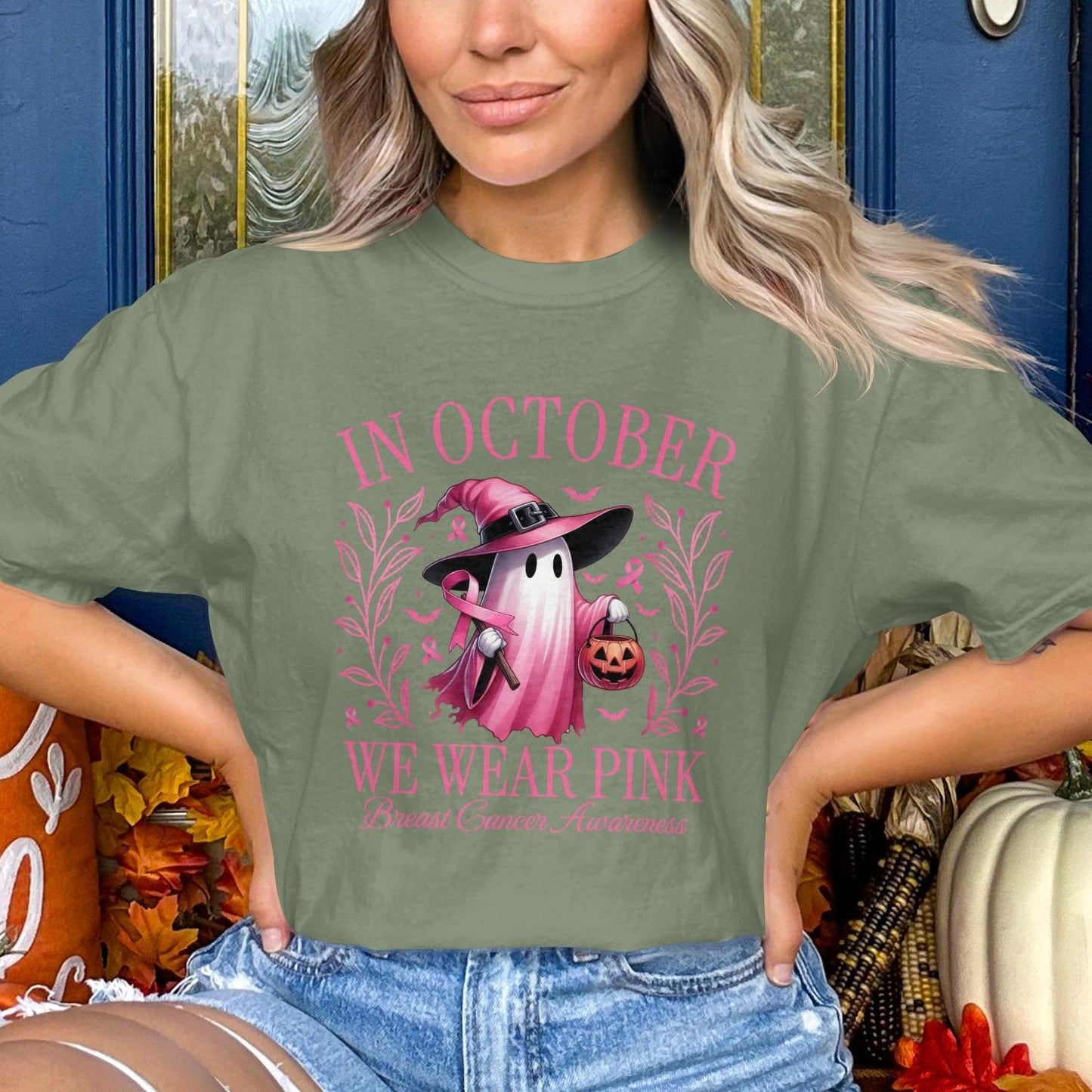 In October We Wear Pink Breast Cancer Awareness Shirt