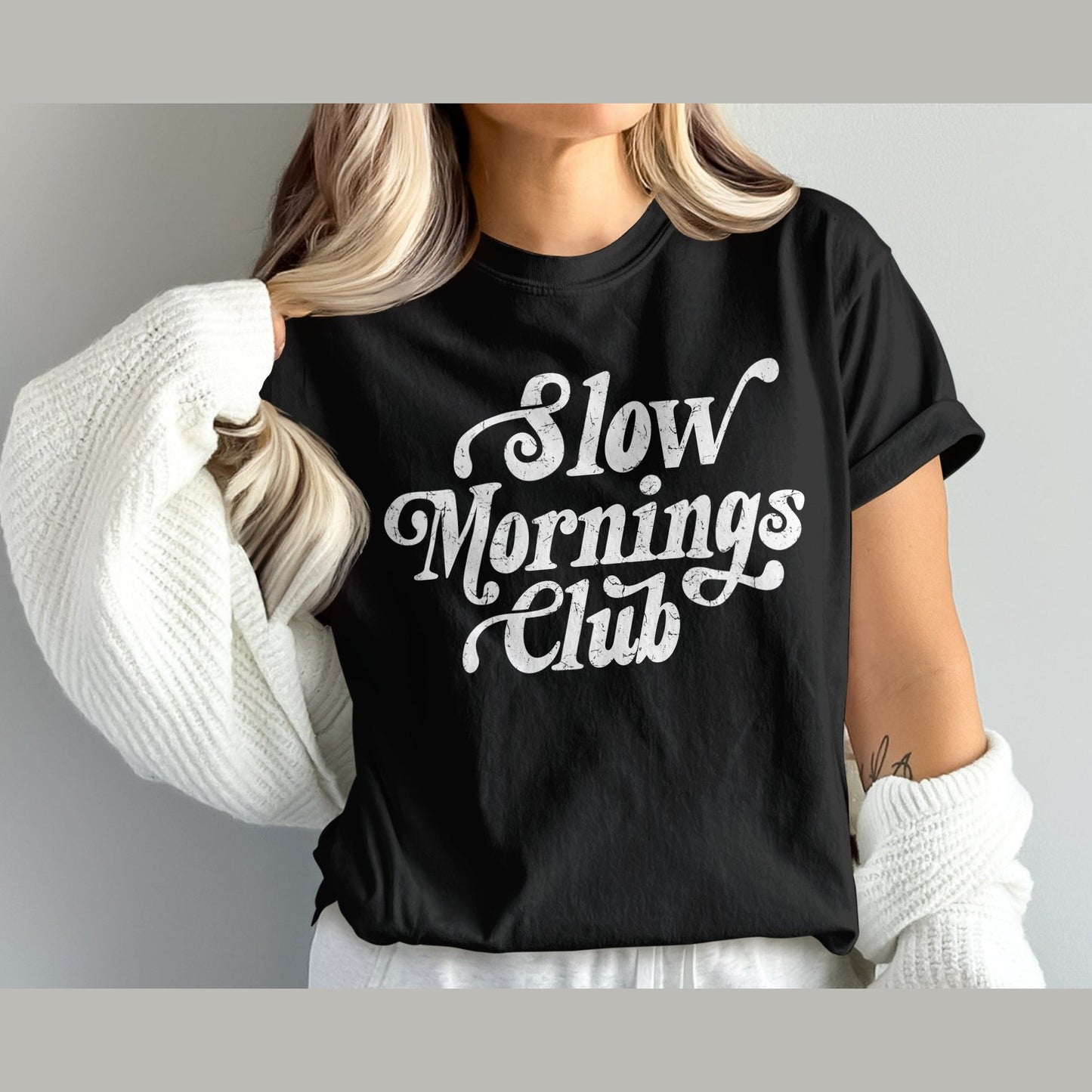 Slow Mornings Club Casual Graphic Tee Shirt product type