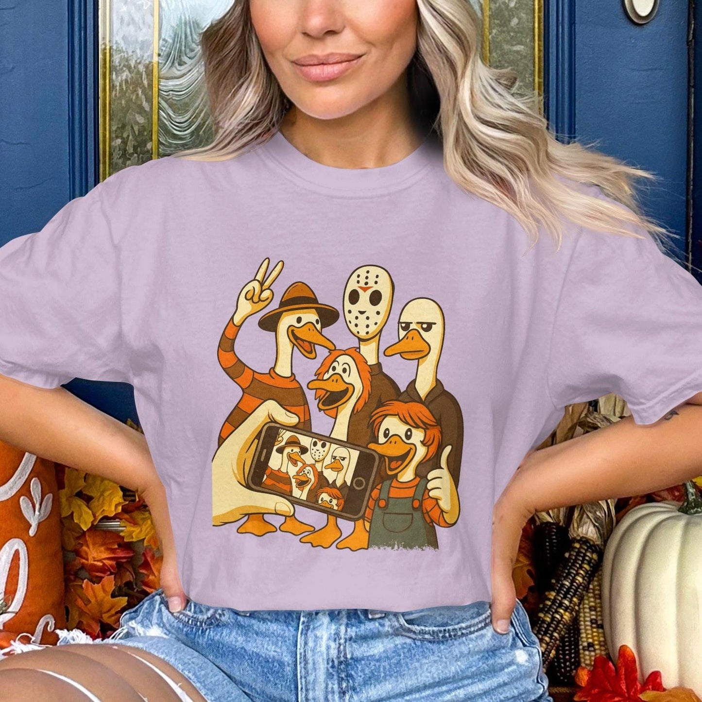 Peaceful Happy Duck Family Selfie T-Shirt product