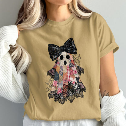 Cute Ghost with Floral Design on Women's Shirt product
