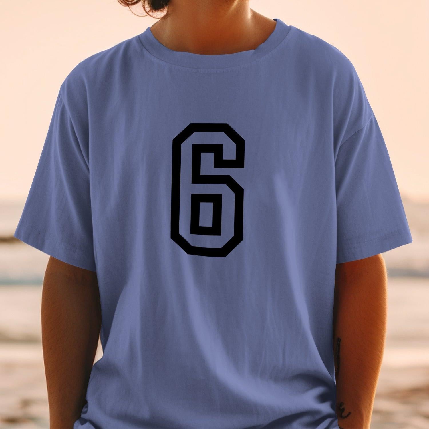 Stylish Casual T-shirt with Bold Number Six Design product