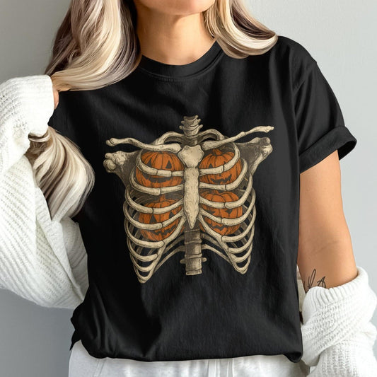 Unique Skeleton Ribcage Pumpkin Graphic T-shirt product