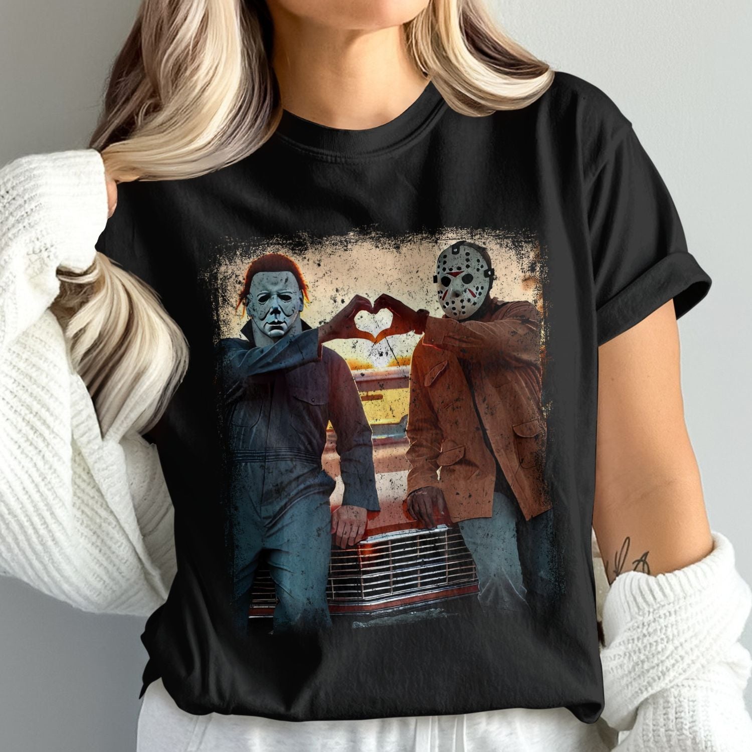 Horror Movie Characters Heart Gesture T-Shirt product type