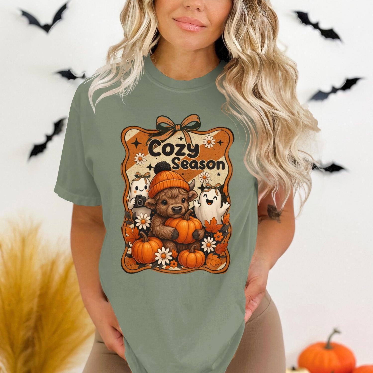 Cozy Season Rustic Autumn Print T-shirt product type